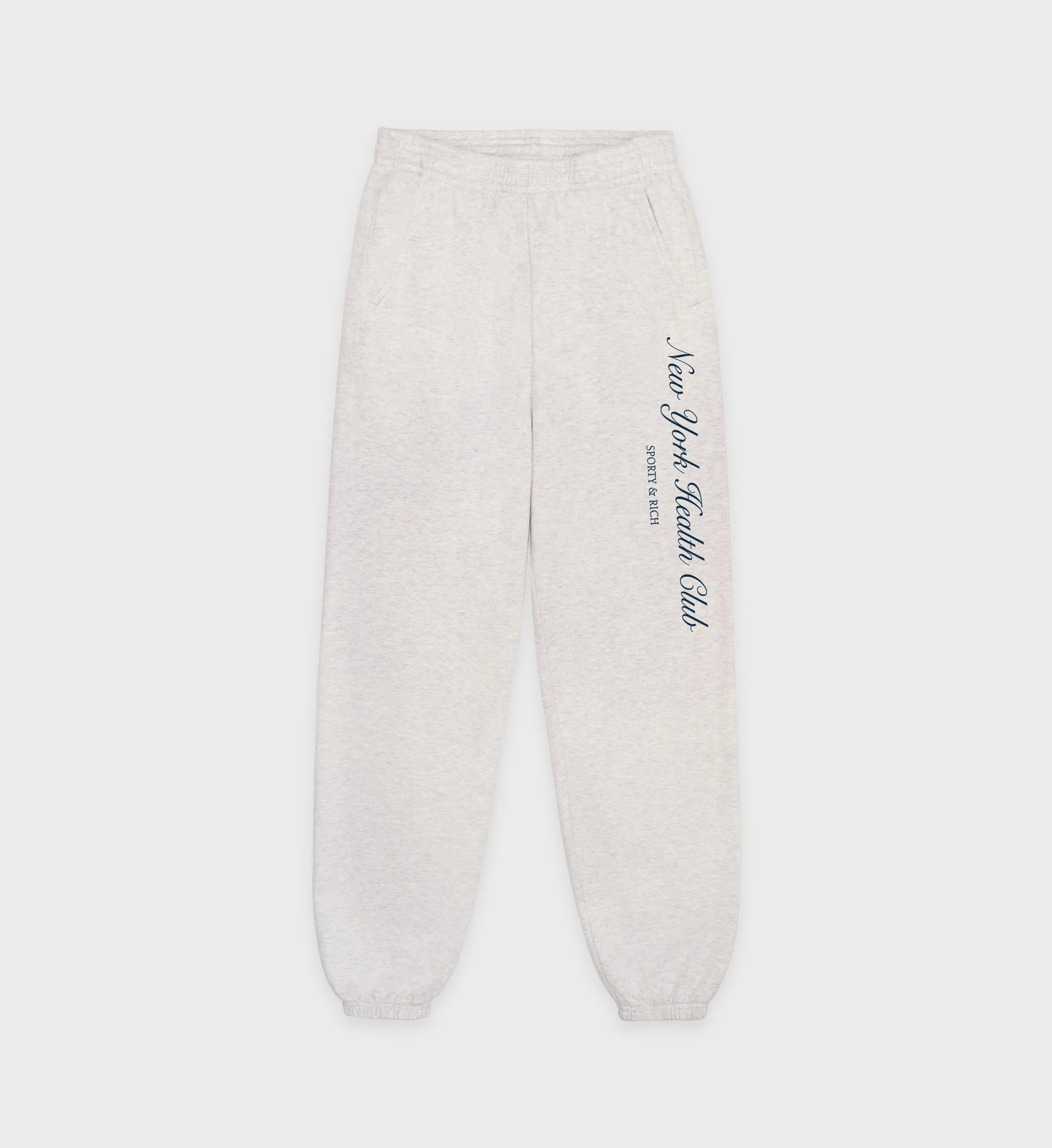 NY Health Club Sweatpant - Heather Gray/Navy sold by Sporty and Rich