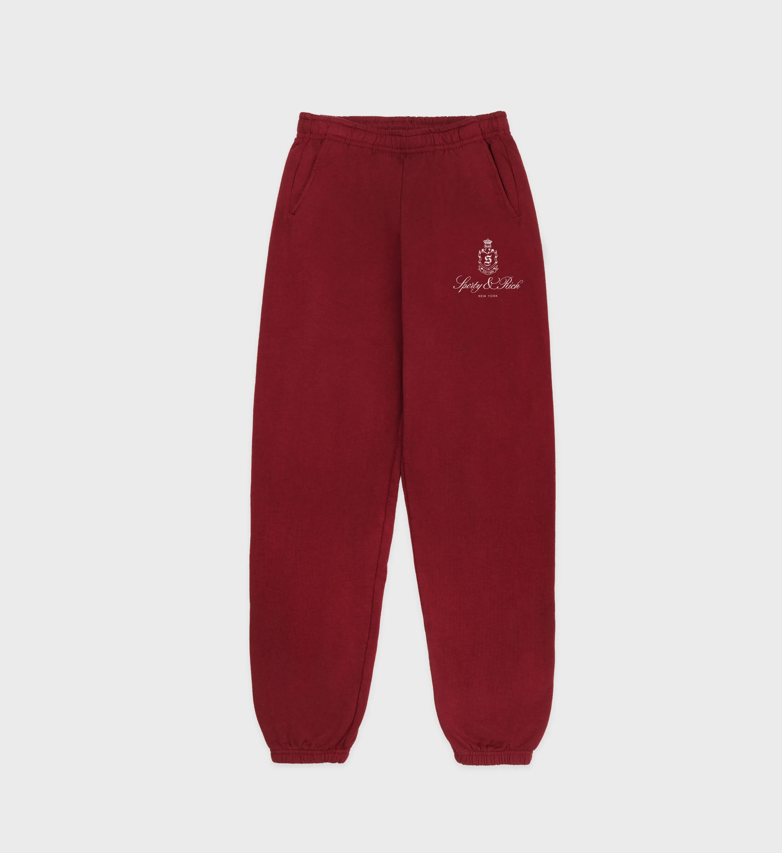 Vendome Sweatpant - Merlot/White sold by Sporty and Rich
