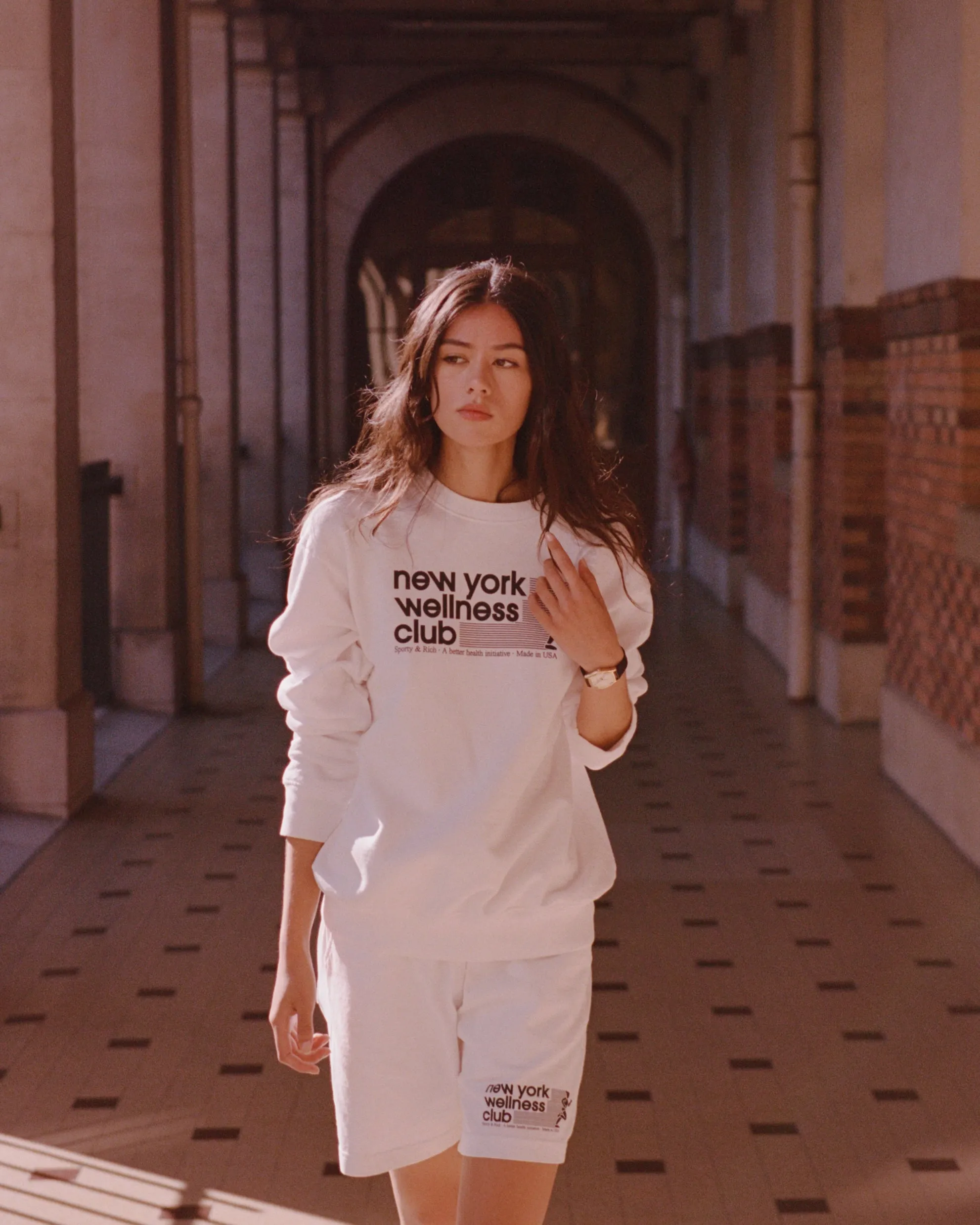 USA Wellness Club Gym Short - White/Navy sold by Sporty and Rich product image thumbnail 2