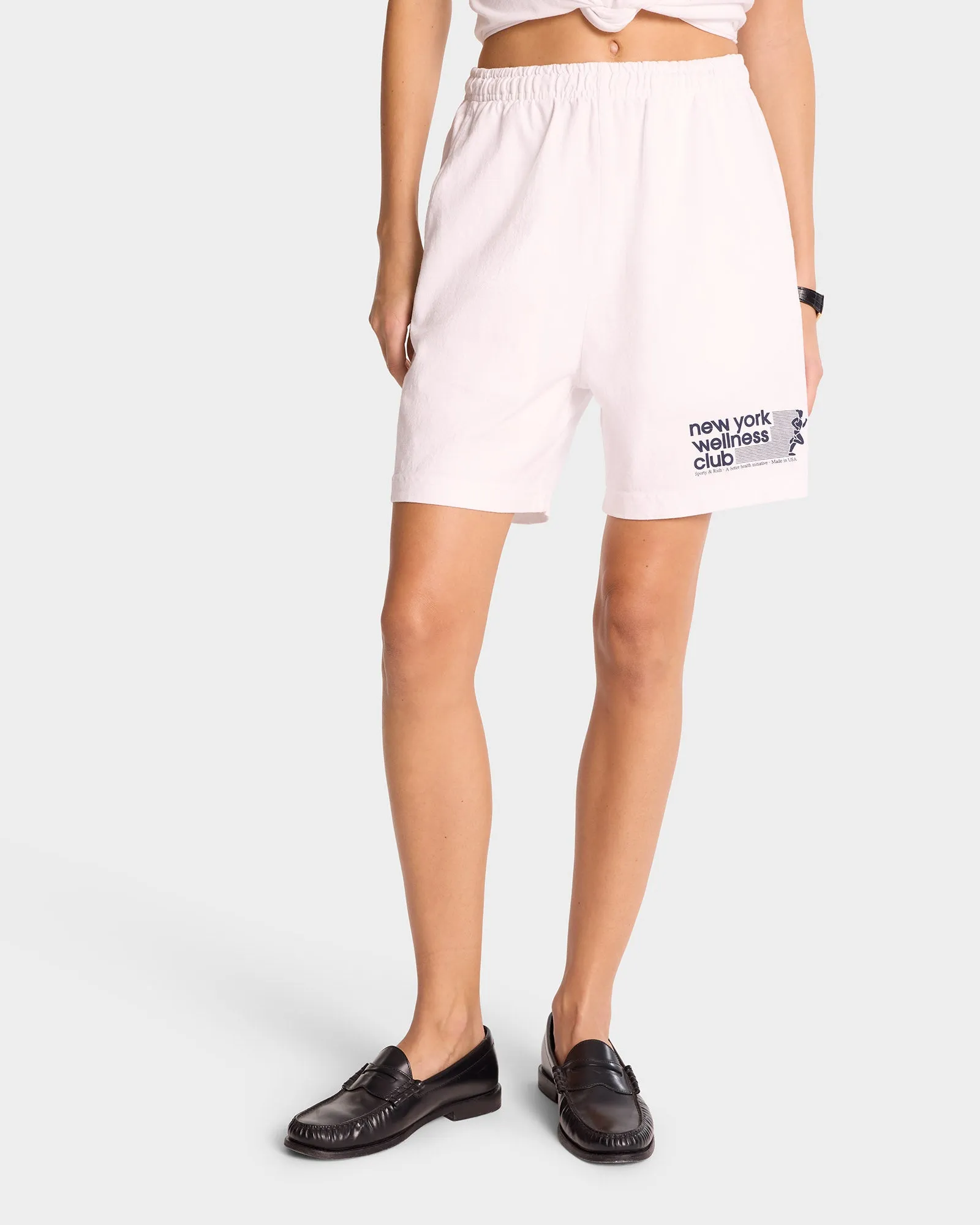 USA Wellness Club Gym Short - White/Navy sold by Sporty and Rich product image thumbnail 4