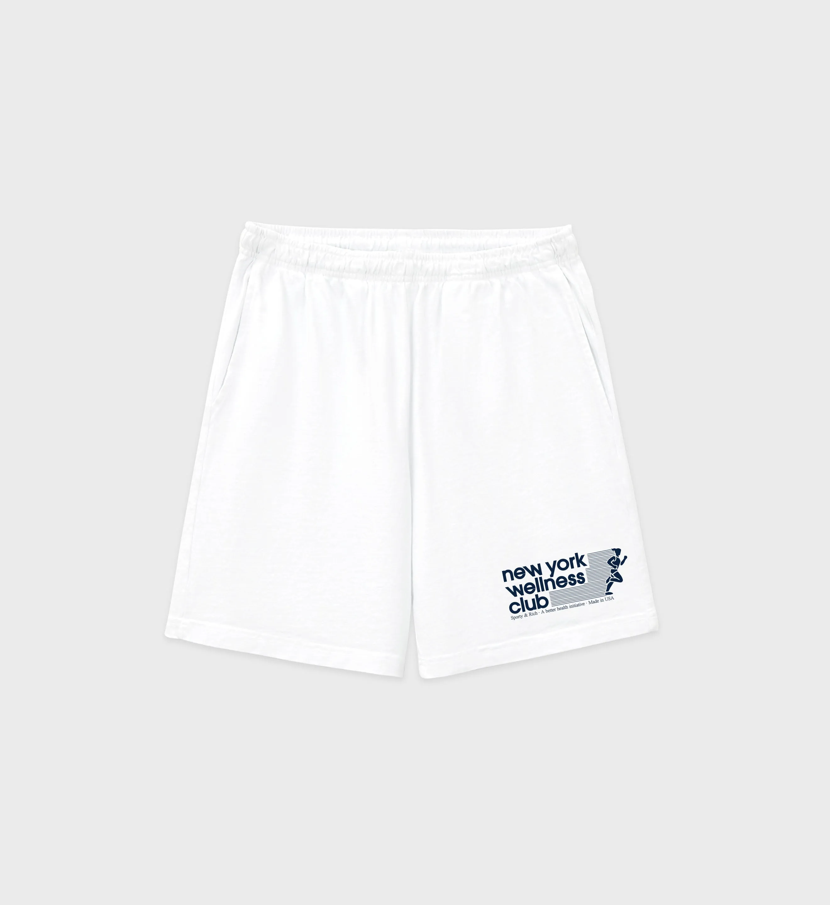 USA Wellness Club Gym Short - White/Navy sold by Sporty and Rich
