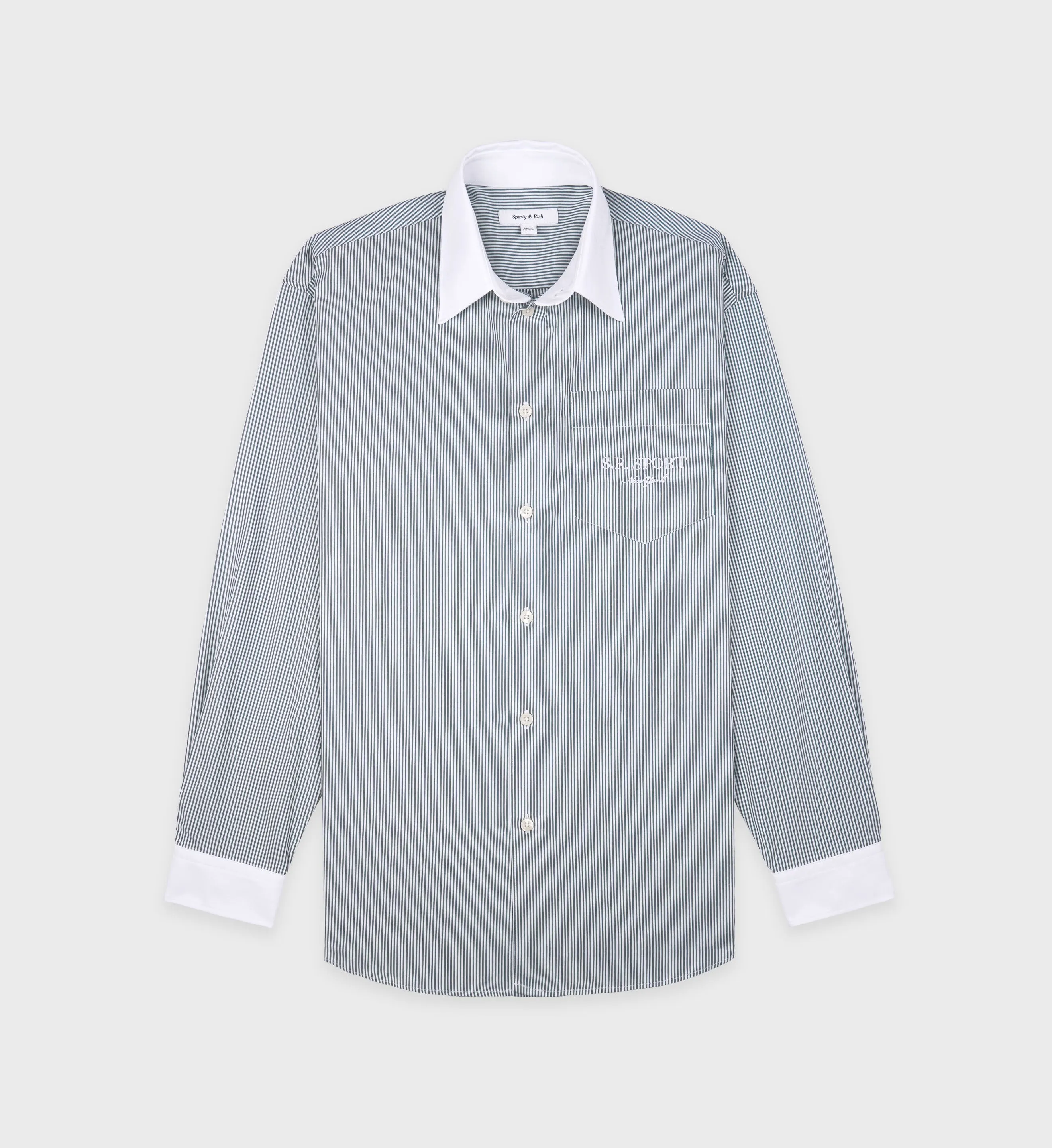 S.R. Sport Oversized Shirt - Forest Striped sold by Sporty and Rich