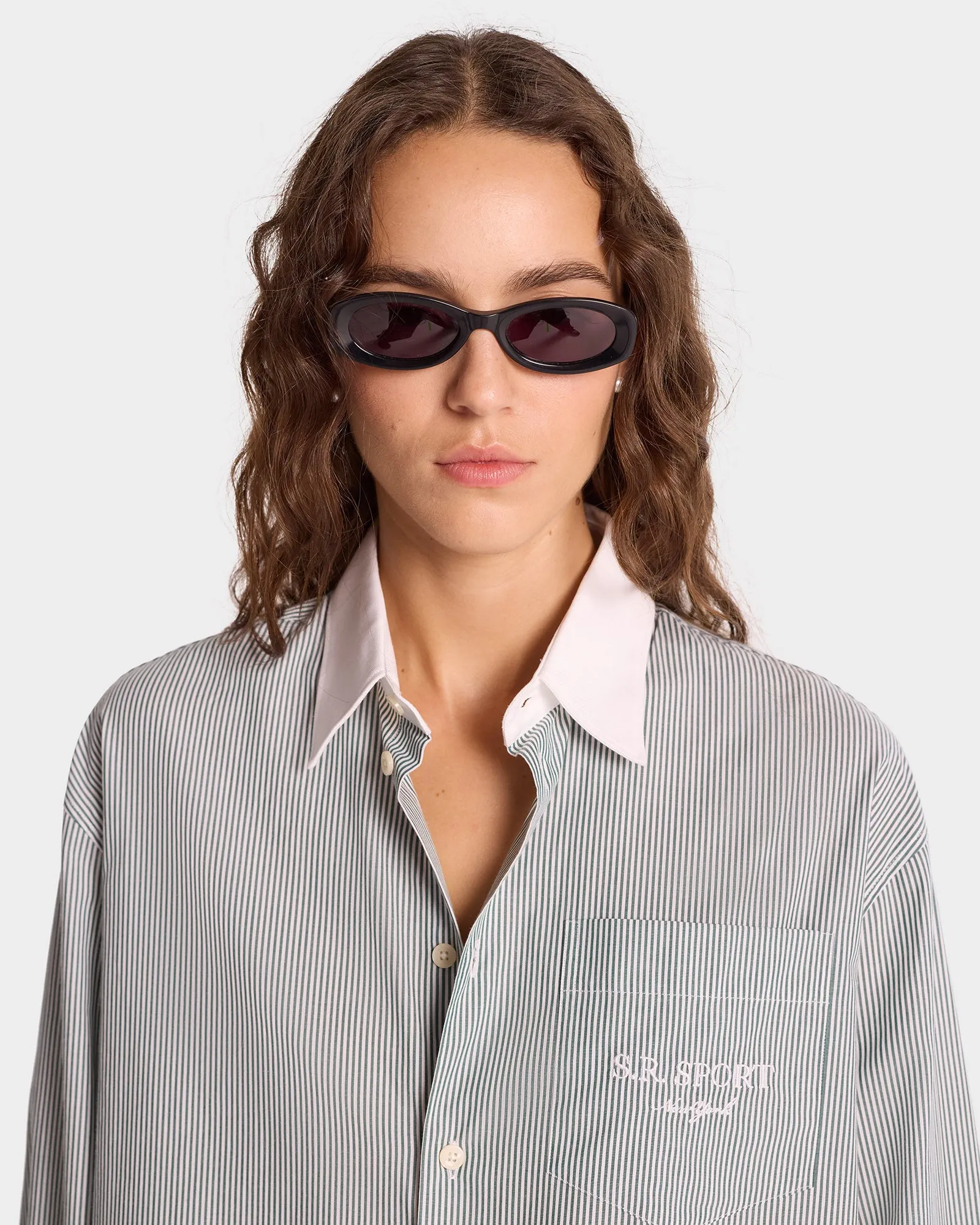 S.R. Sport Oversized Shirt - Forest Striped sold by Sporty and Rich product image thumbnail 5