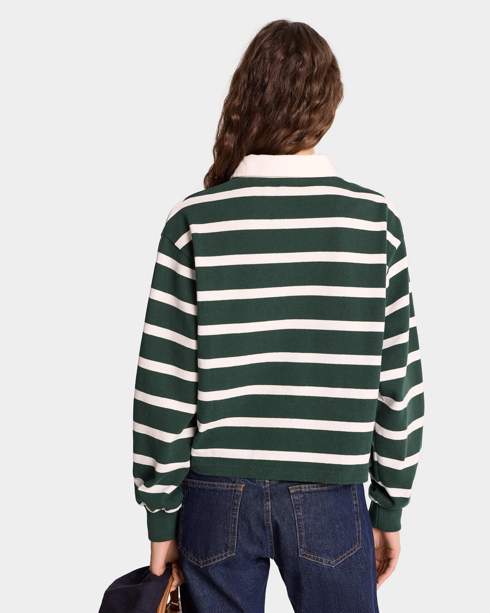 NY Crest Rugby Polo - Forest/White sold by Sporty and Rich product image thumbnail 4