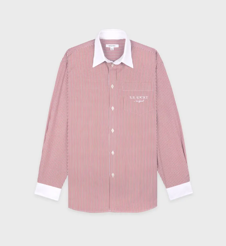 S.R. Sport Oversized Shirt - Red Striped sold by Sporty and Rich