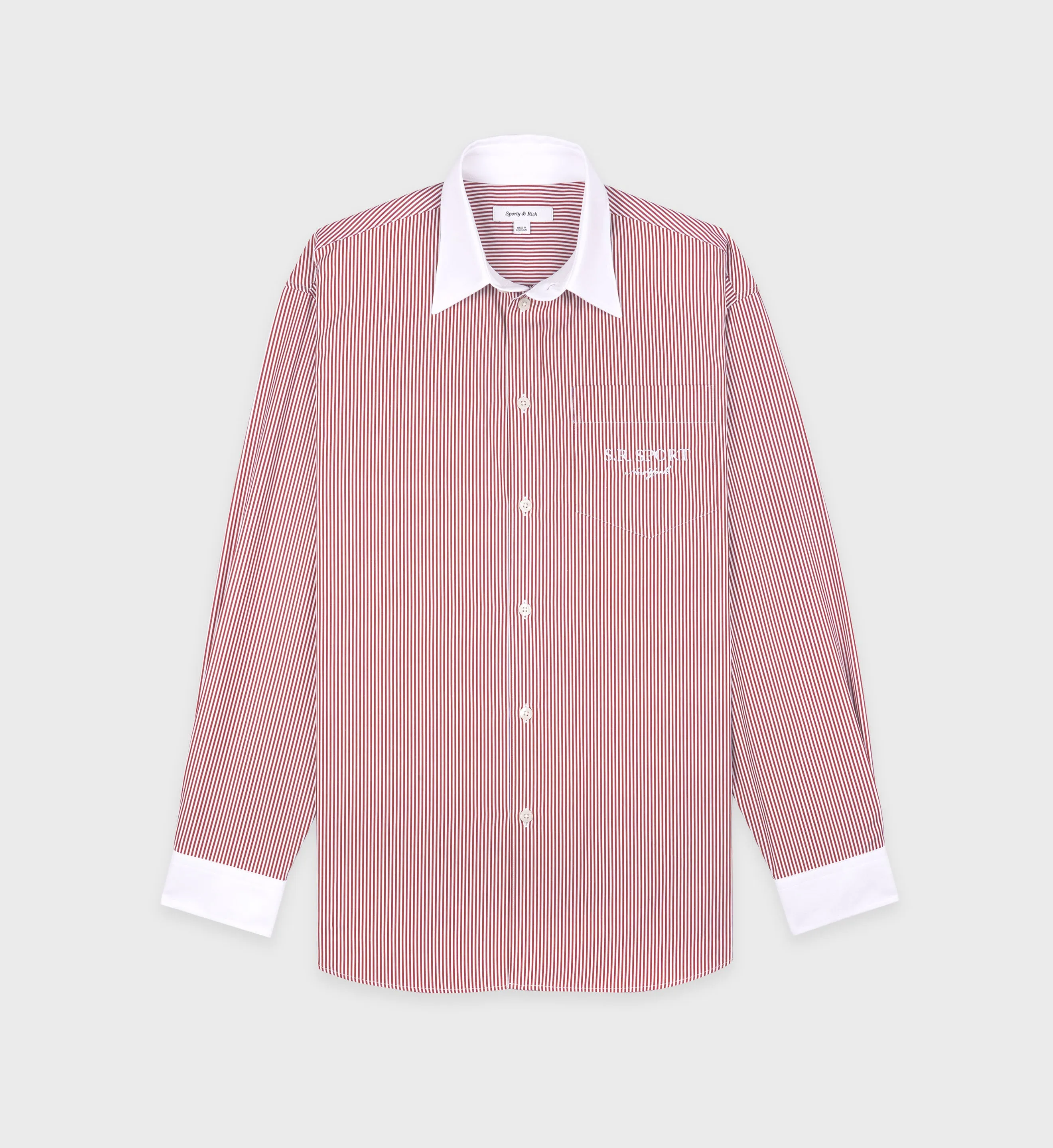 S.R. Sport Oversized Shirt - Red Striped sold by Sporty and Rich