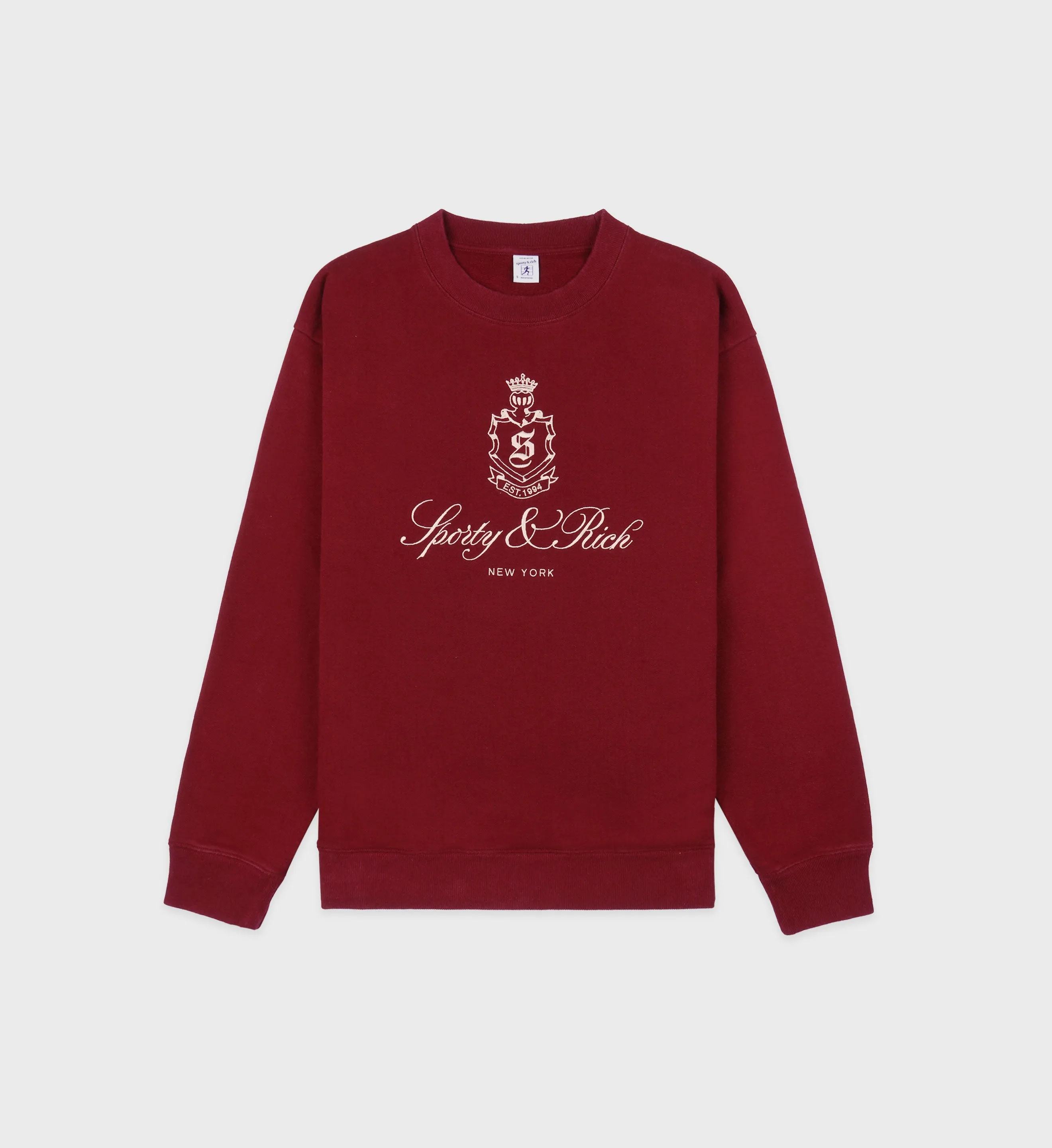 Vendome Crewneck - Merlot/White sold by Sporty and Rich