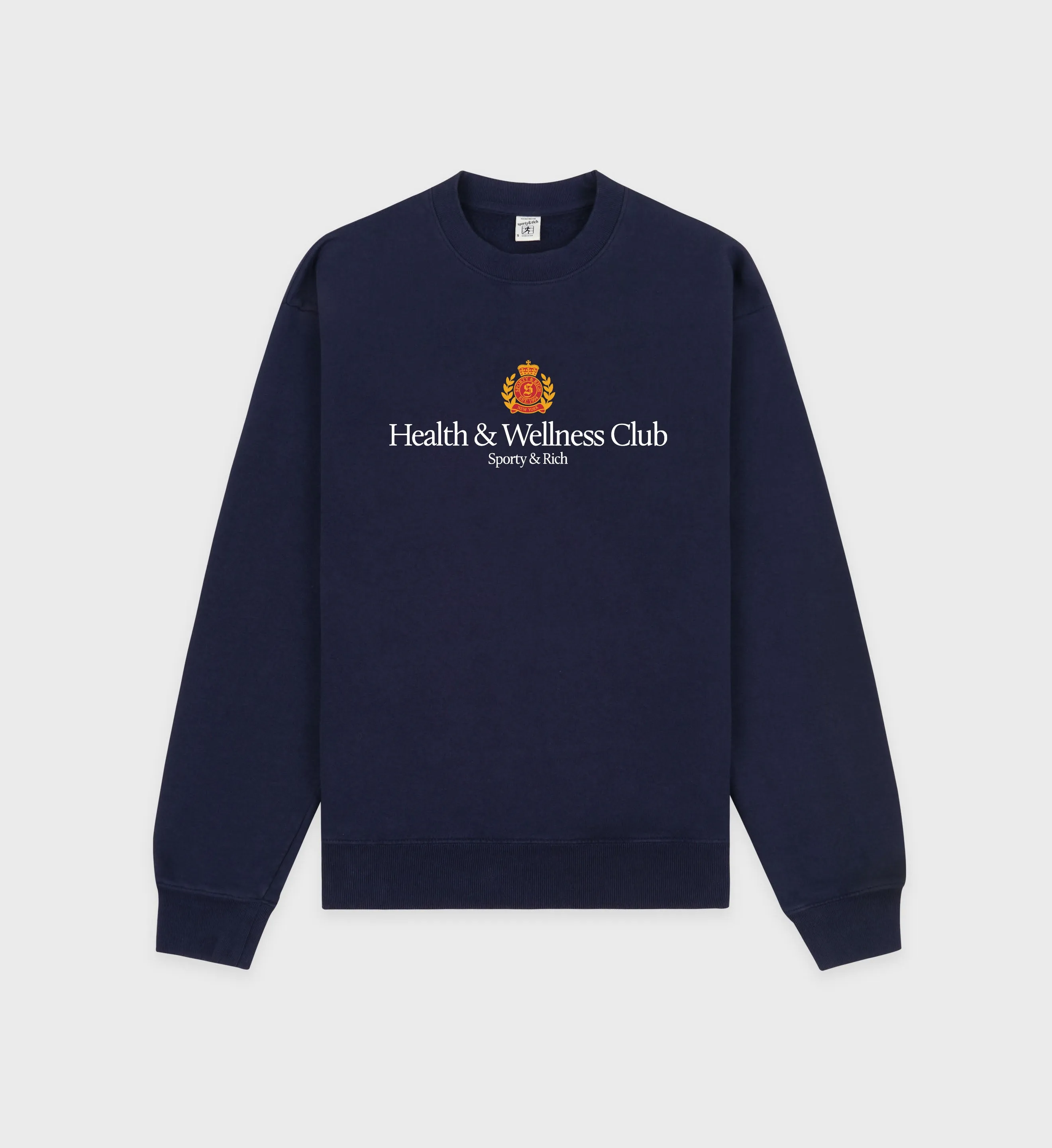 H&W Crest Crewneck - Navy/White sold by Sporty and Rich