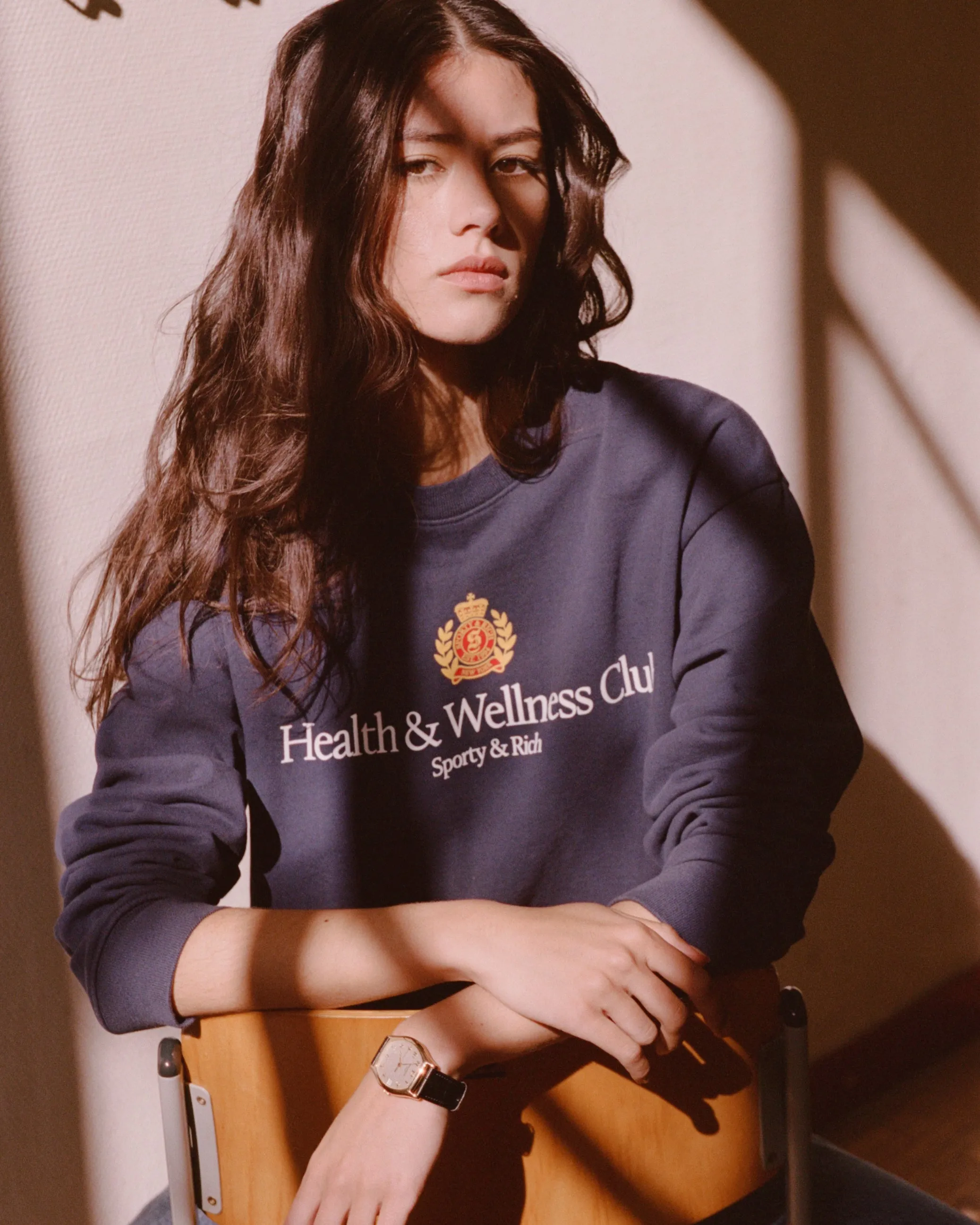 H&W Crest Crewneck - Navy/White sold by Sporty and Rich product image thumbnail 2