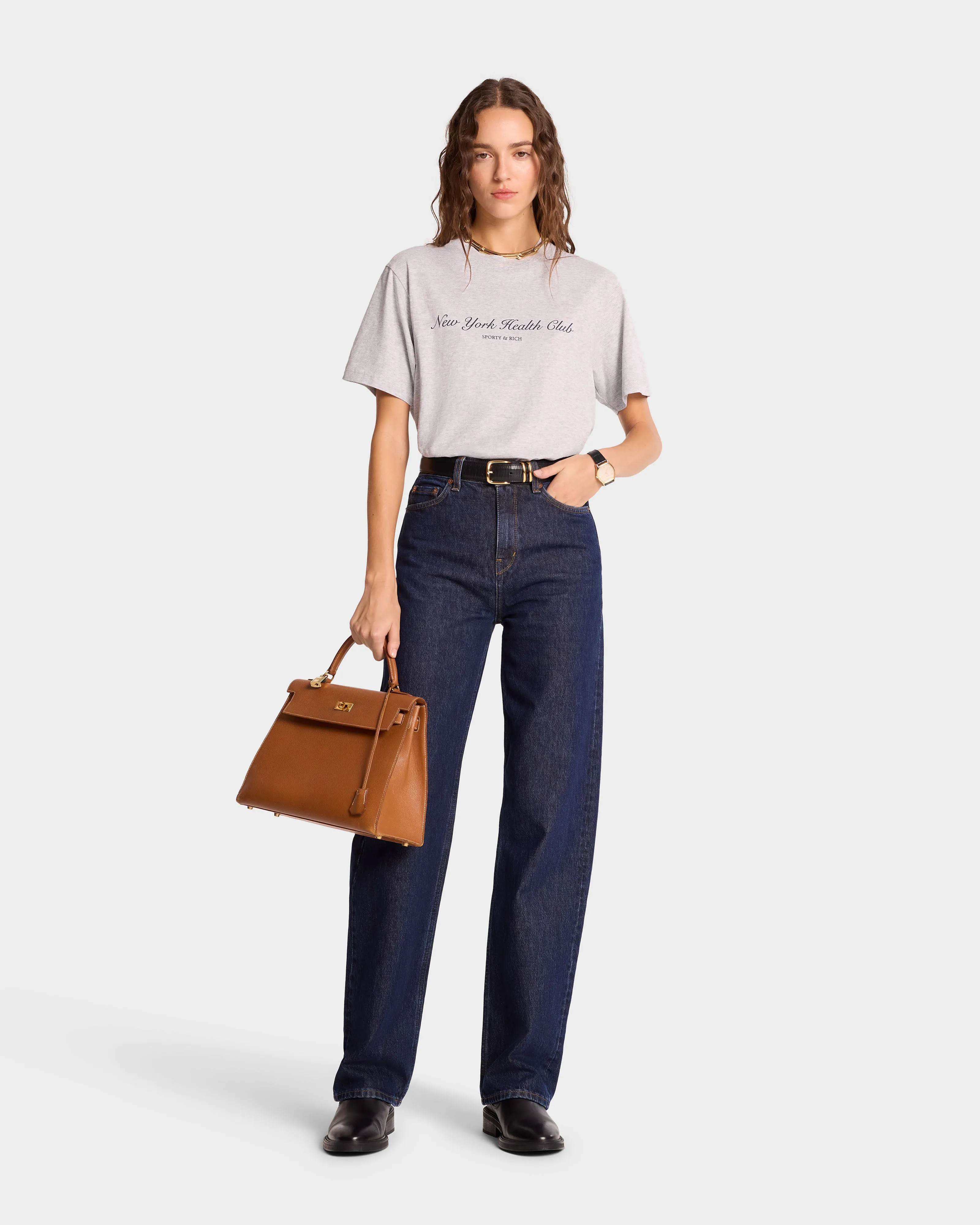 NY Health Club T-Shirt - Heather Gray/Navy sold by Sporty and Rich product image thumbnail 2