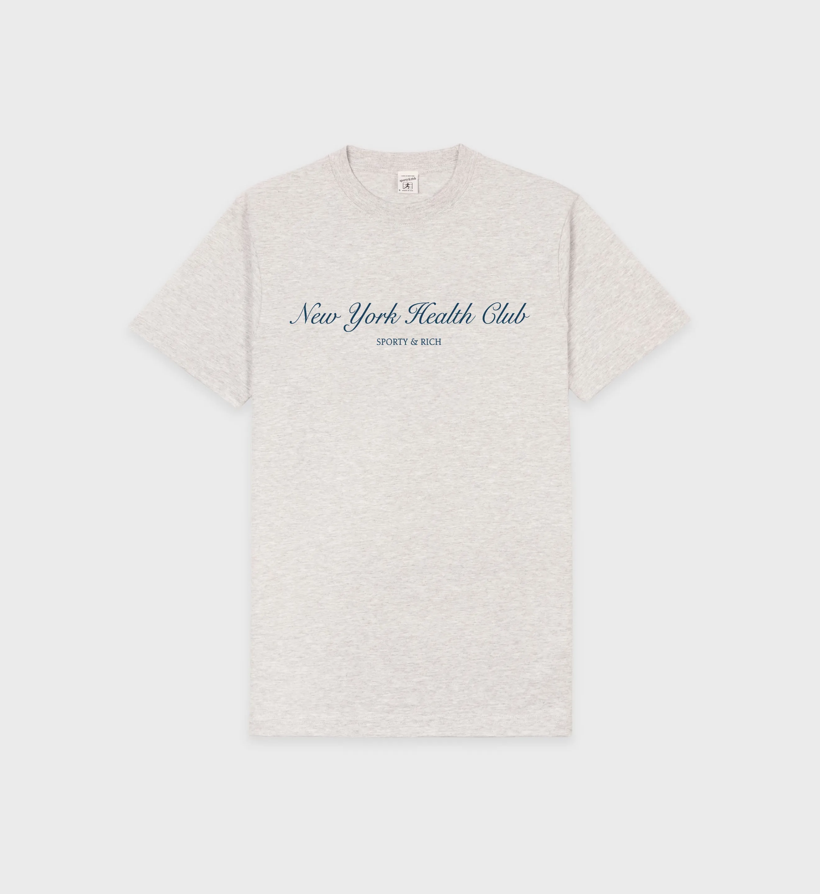 NY Health Club T-Shirt - Heather Gray/Navy sold by Sporty and Rich