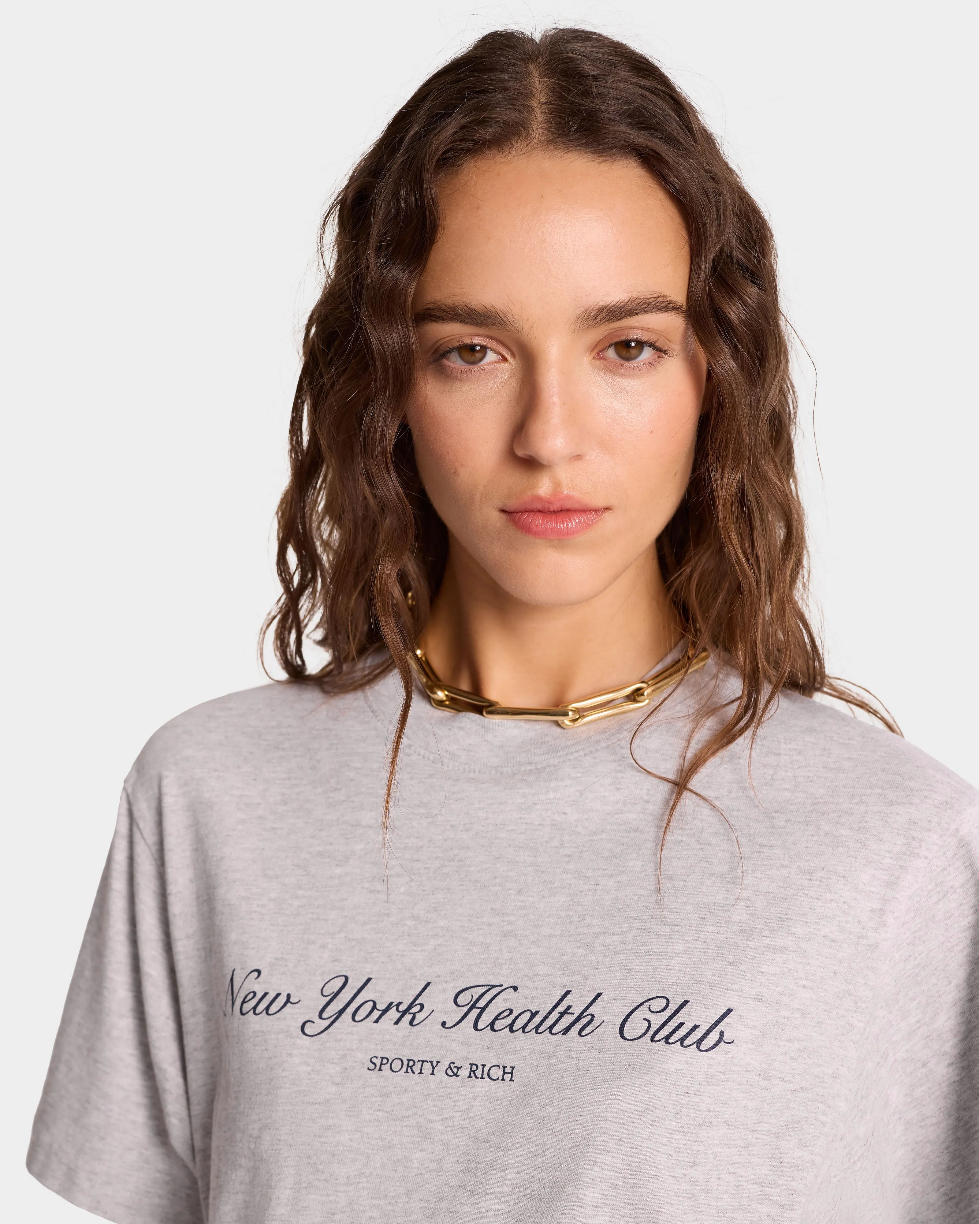NY Health Club T-Shirt - Heather Gray/Navy sold by Sporty and Rich product image thumbnail 3