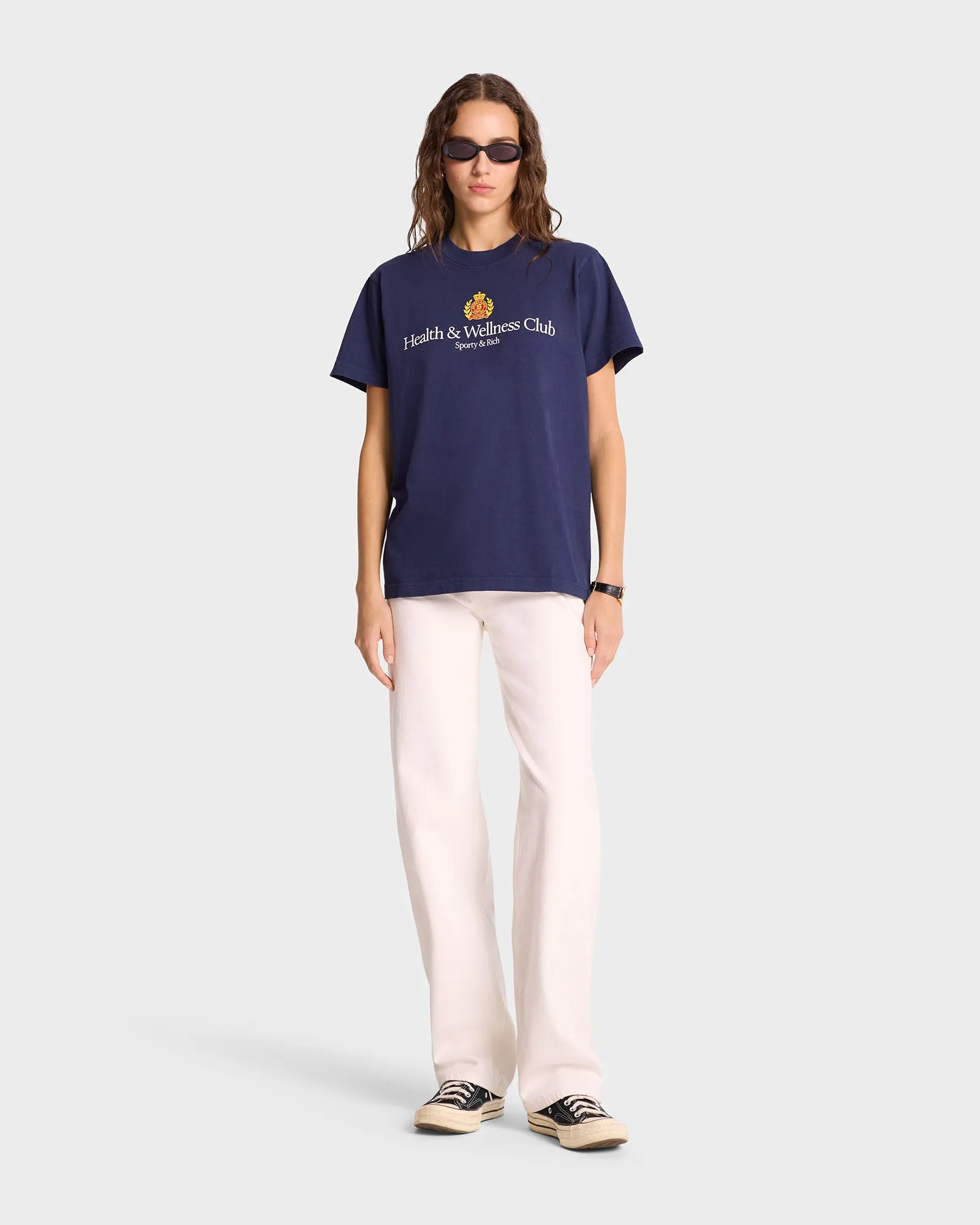 H&W Crest T-Shirt - Navy/White sold by Sporty and Rich product image thumbnail 2