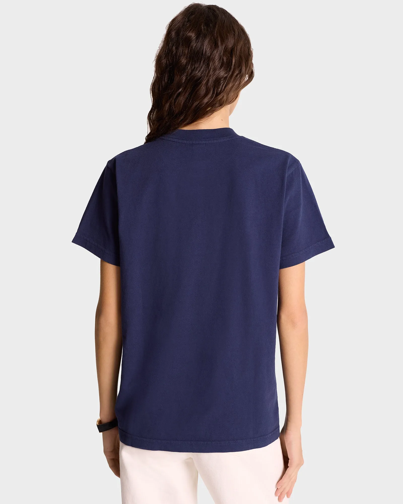 H&W Crest T-Shirt - Navy/White sold by Sporty and Rich product image thumbnail 4