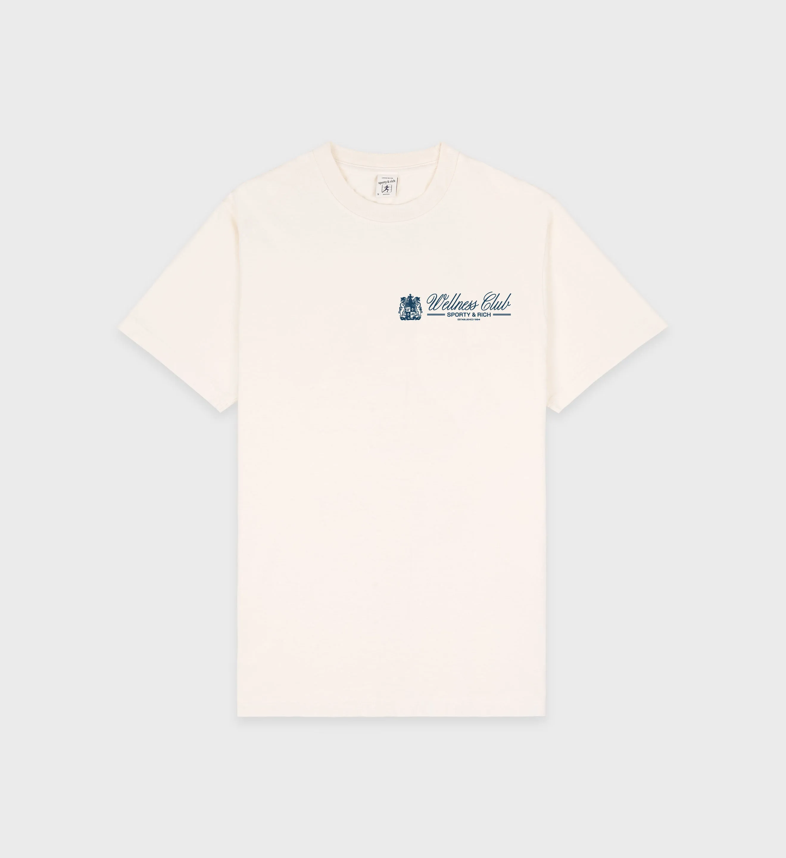 Unicorn Crest T-Shirt - Cream/Navy sold by Sporty and Rich