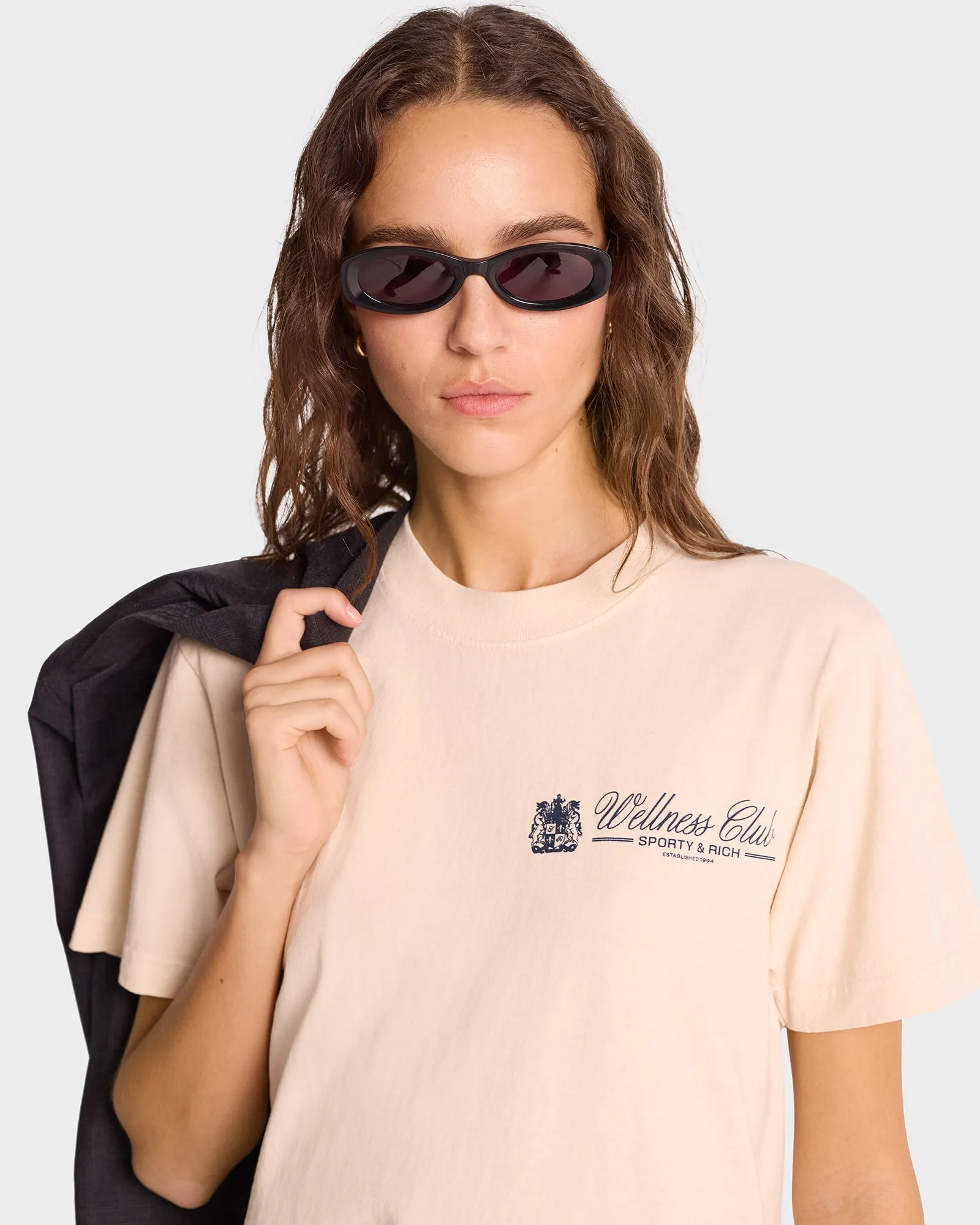 Unicorn Crest T-Shirt - Cream/Navy sold by Sporty and Rich product image thumbnail 5