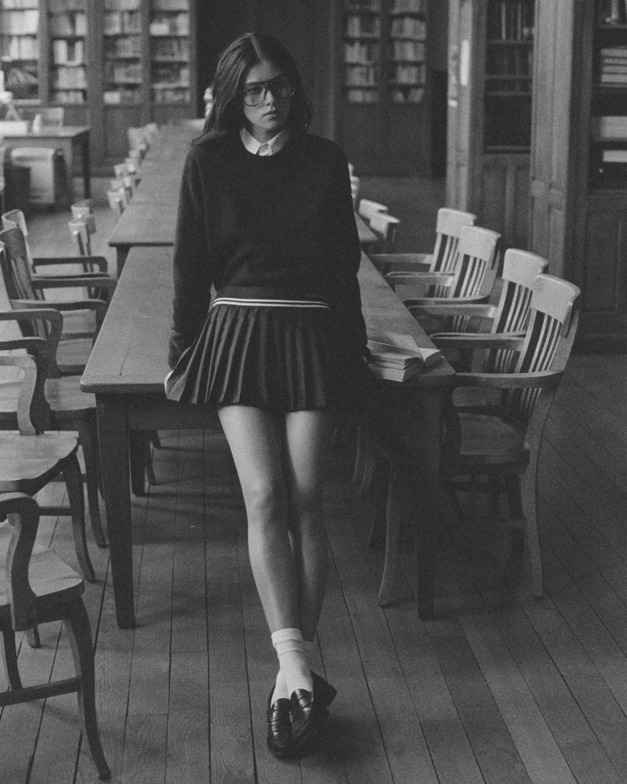 SRC Cashmere Crewneck - Navy/White sold by Sporty and Rich product image thumbnail 3