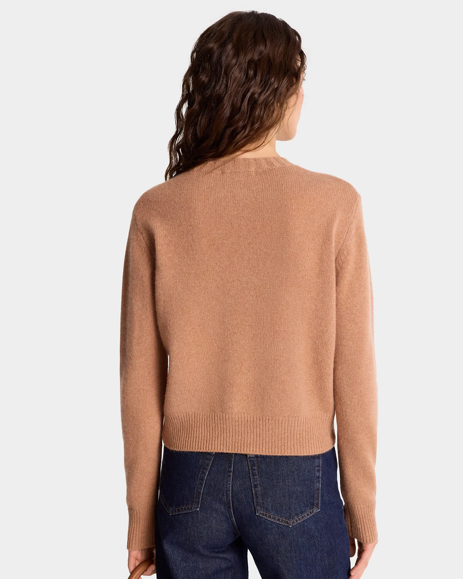 SRC Cashmere Crewneck - Camel/White sold by Sporty and Rich product image thumbnail 4