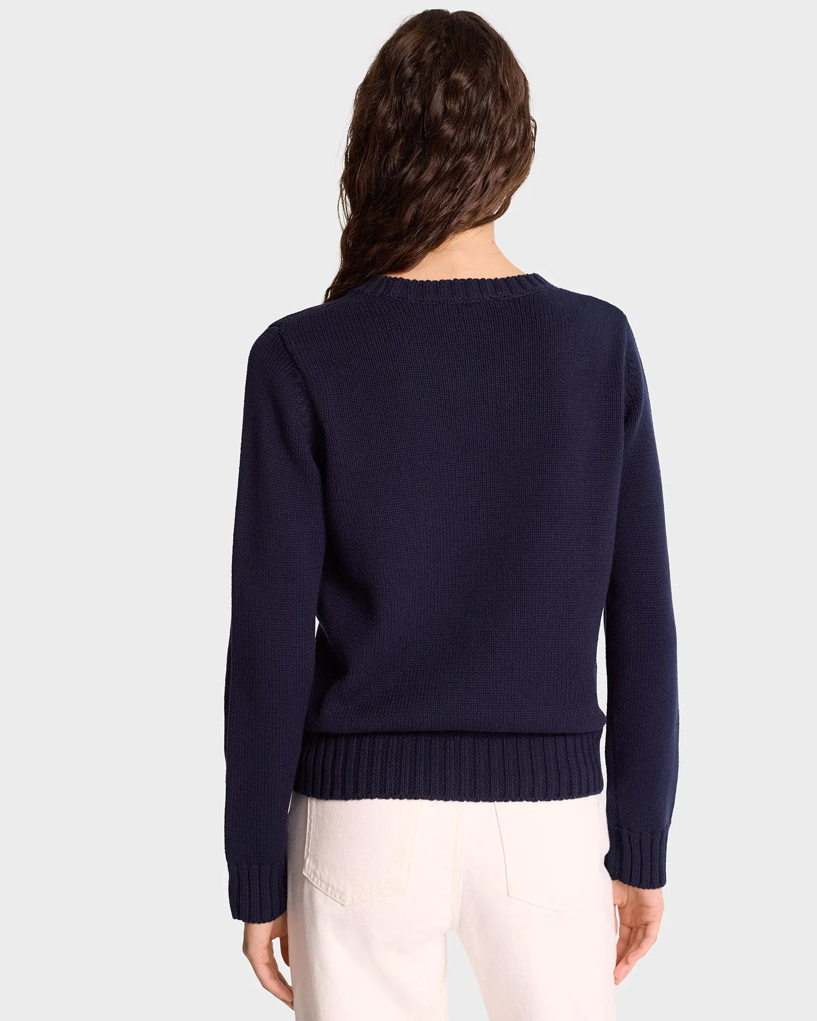 NY Health Crest Knitted Sweater - Navy/White/Gold sold by Sporty and Rich product image thumbnail 4