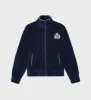 NY Crest Velour Track Jacket - Navy/Cream sold by Sporty and Rich