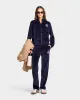 NY Crest Velour Track Jacket - Navy/Cream sold by Sporty and Rich