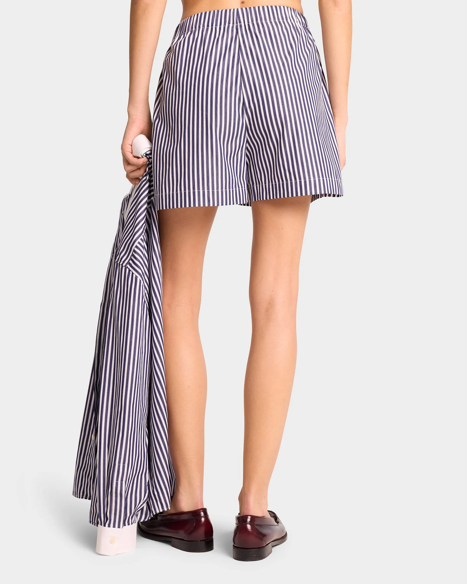 Vendome Poplin Short - Navy Stripe/White sold by Sporty and Rich product image thumbnail 5