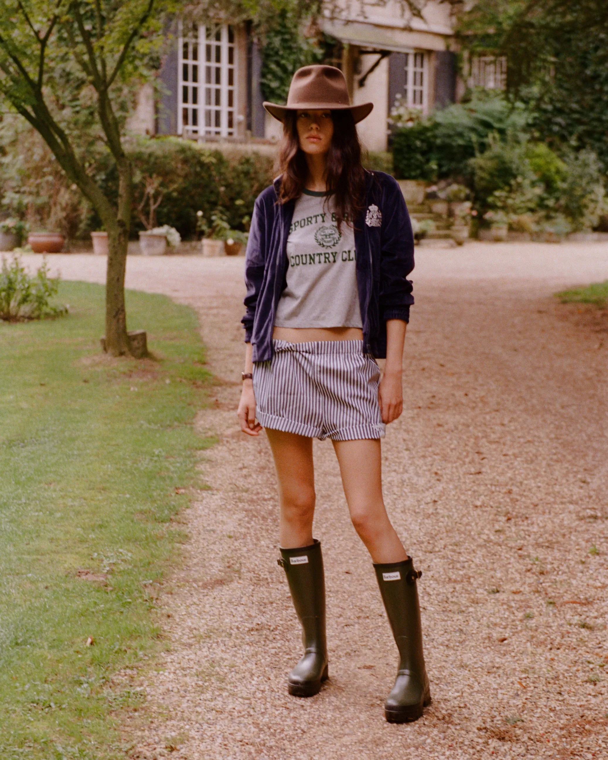 Vendome Poplin Short - Navy Stripe/White sold by Sporty and Rich product image thumbnail 2