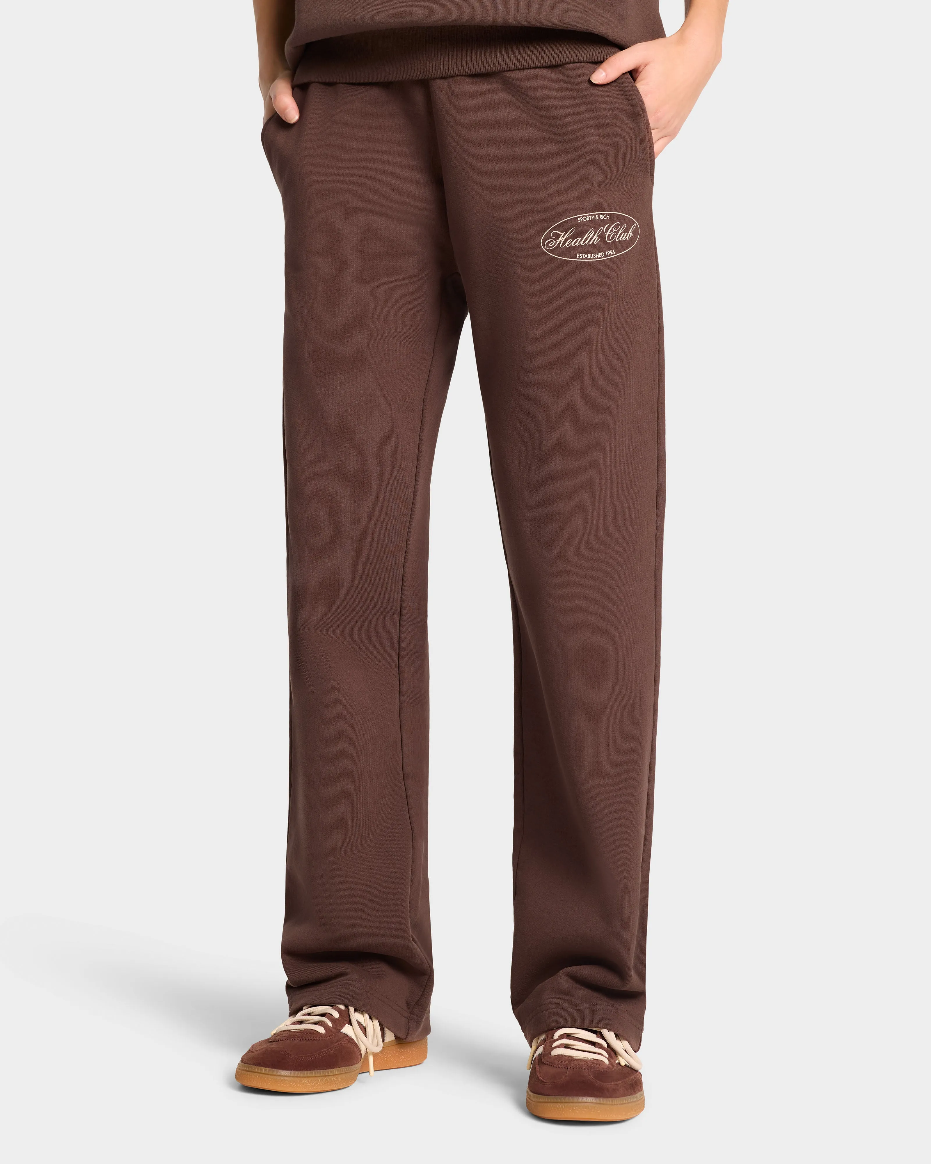 Oval Health straight leg sweatpant - Chocolate/Cream sold by Sporty and Rich product image thumbnail 3