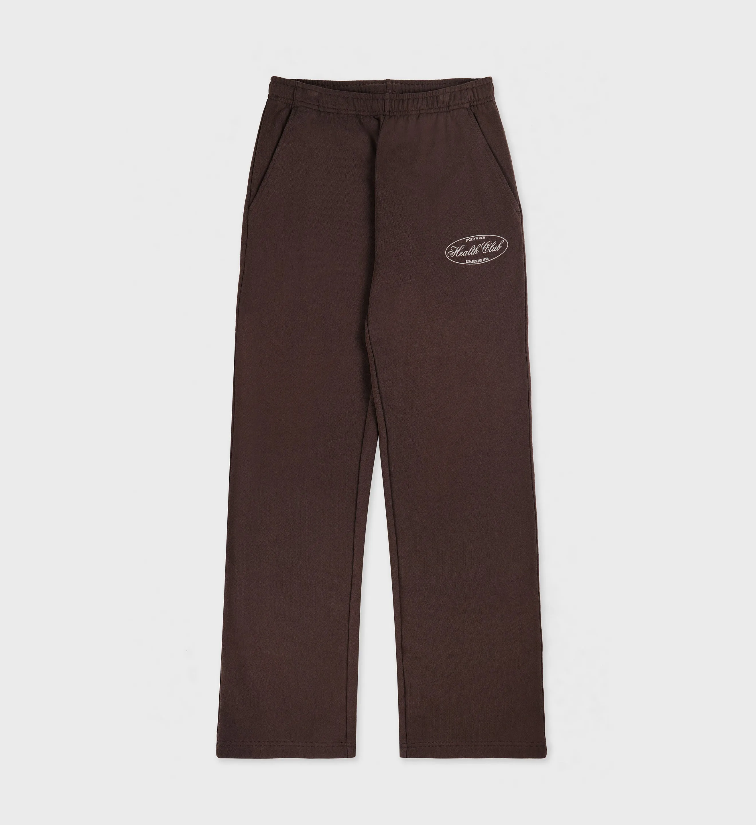 Oval Health straight leg sweatpant - Chocolate/Cream sold by Sporty and Rich