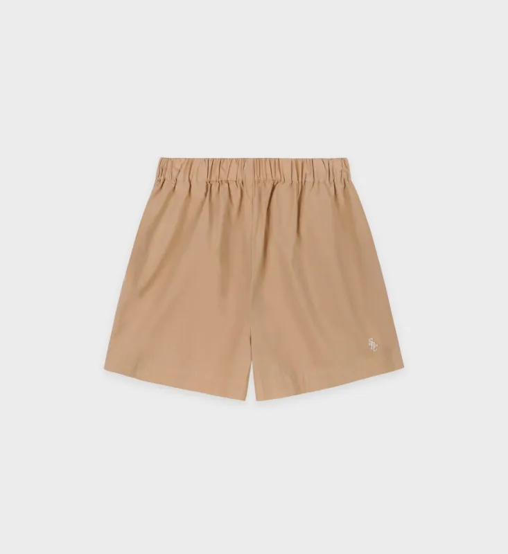 SRC Poplin Short - British Tan/White sold by Sporty and Rich