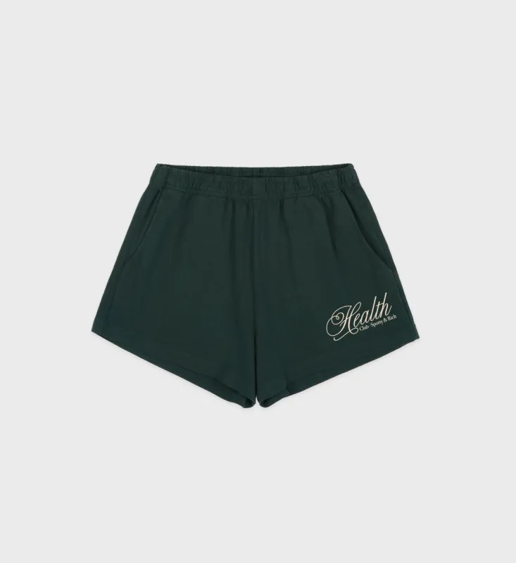 Health Script Disco Short - Forest/Cream sold by Sporty and Rich