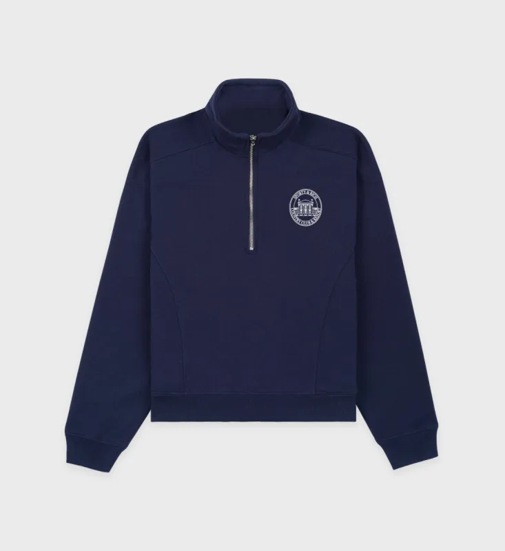 Vendome Resort Quarter Zip - Navy/White sold by Sporty and Rich