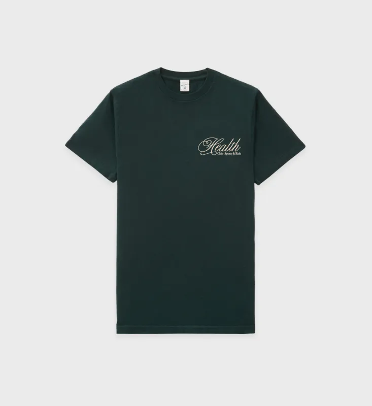 Health Script T-Shirt - Forest/Cream sold by Sporty and Rich