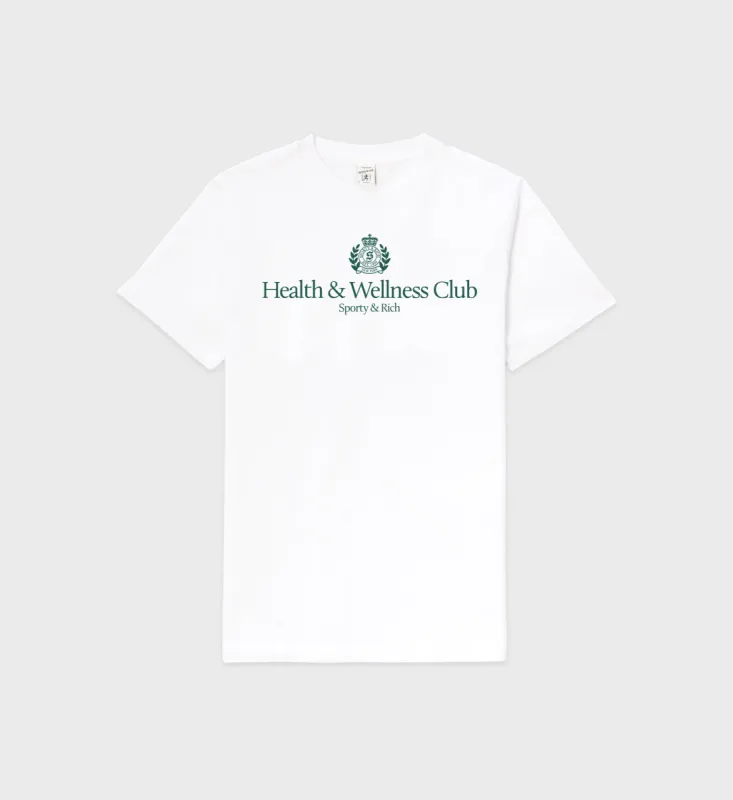 H&W Crest T-Shirt - White/Alpine sold by Sporty and Rich
