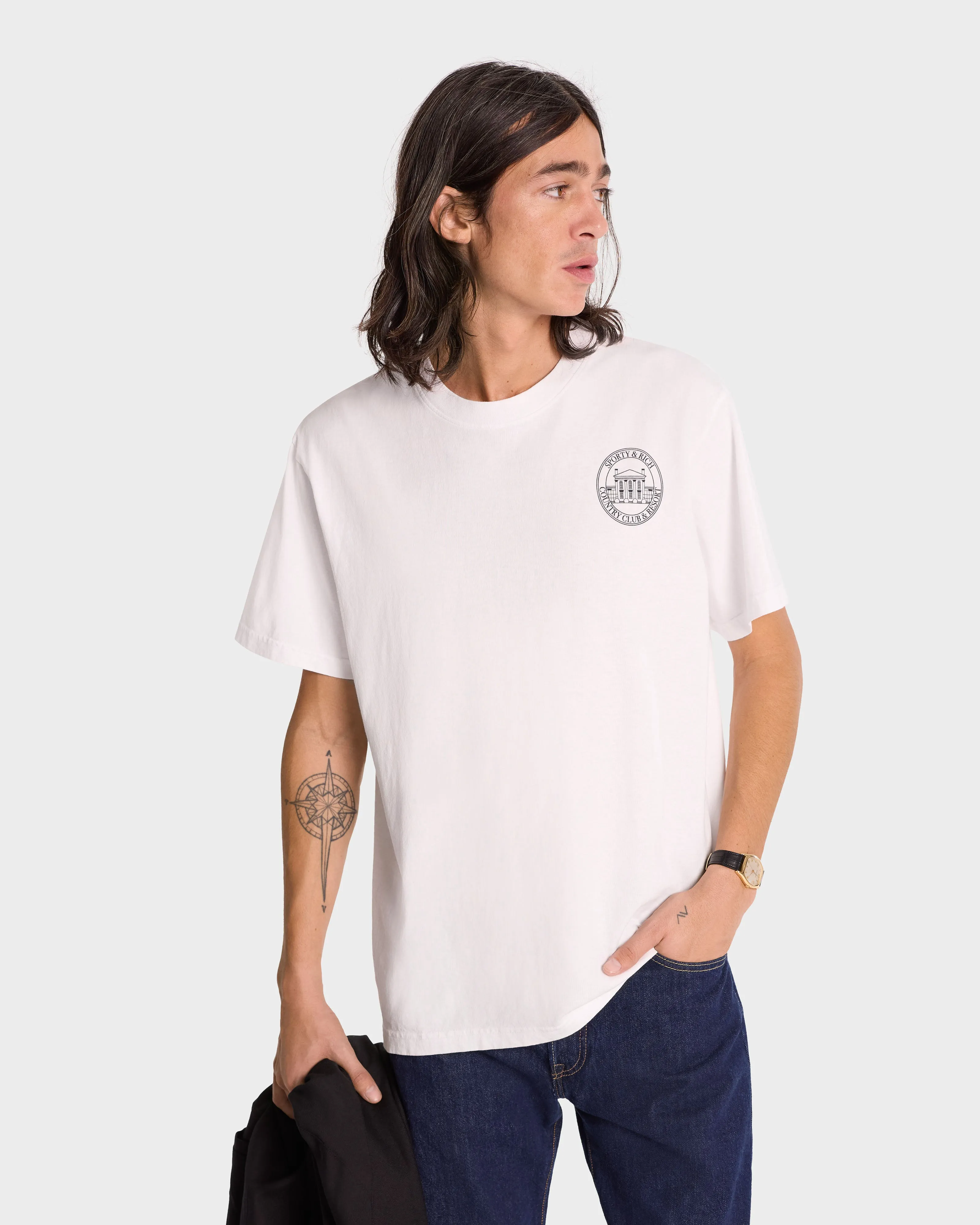 Vendome Resort T-shirt - White/Navy sold by Sporty and Rich product image thumbnail 3
