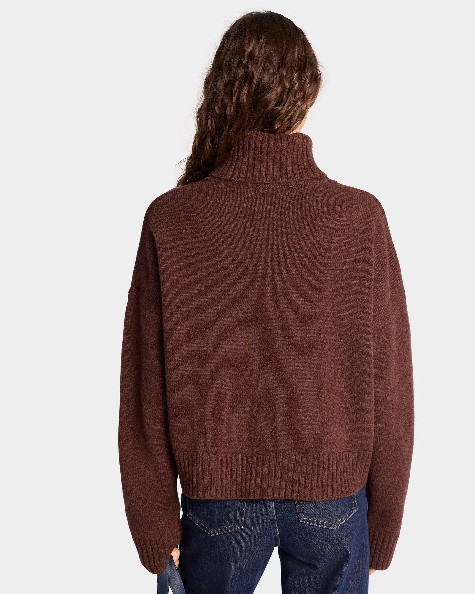 SRC Wool Turtleneck - Chocolate/White sold by Sporty and Rich product image thumbnail 5