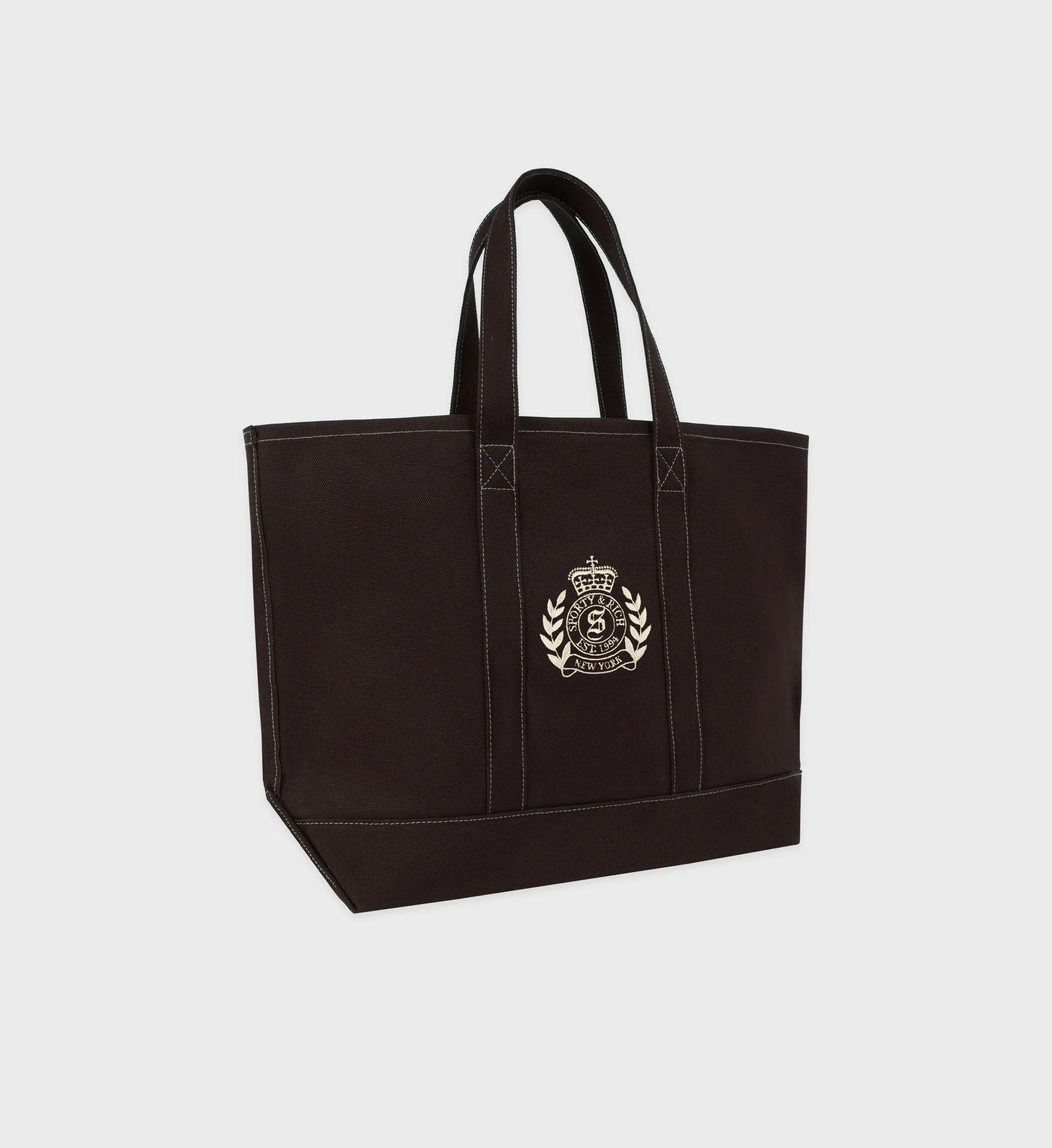 NY Crest Tote Bag - Chocolate/Cream sold by Sporty and Rich product image thumbnail 4