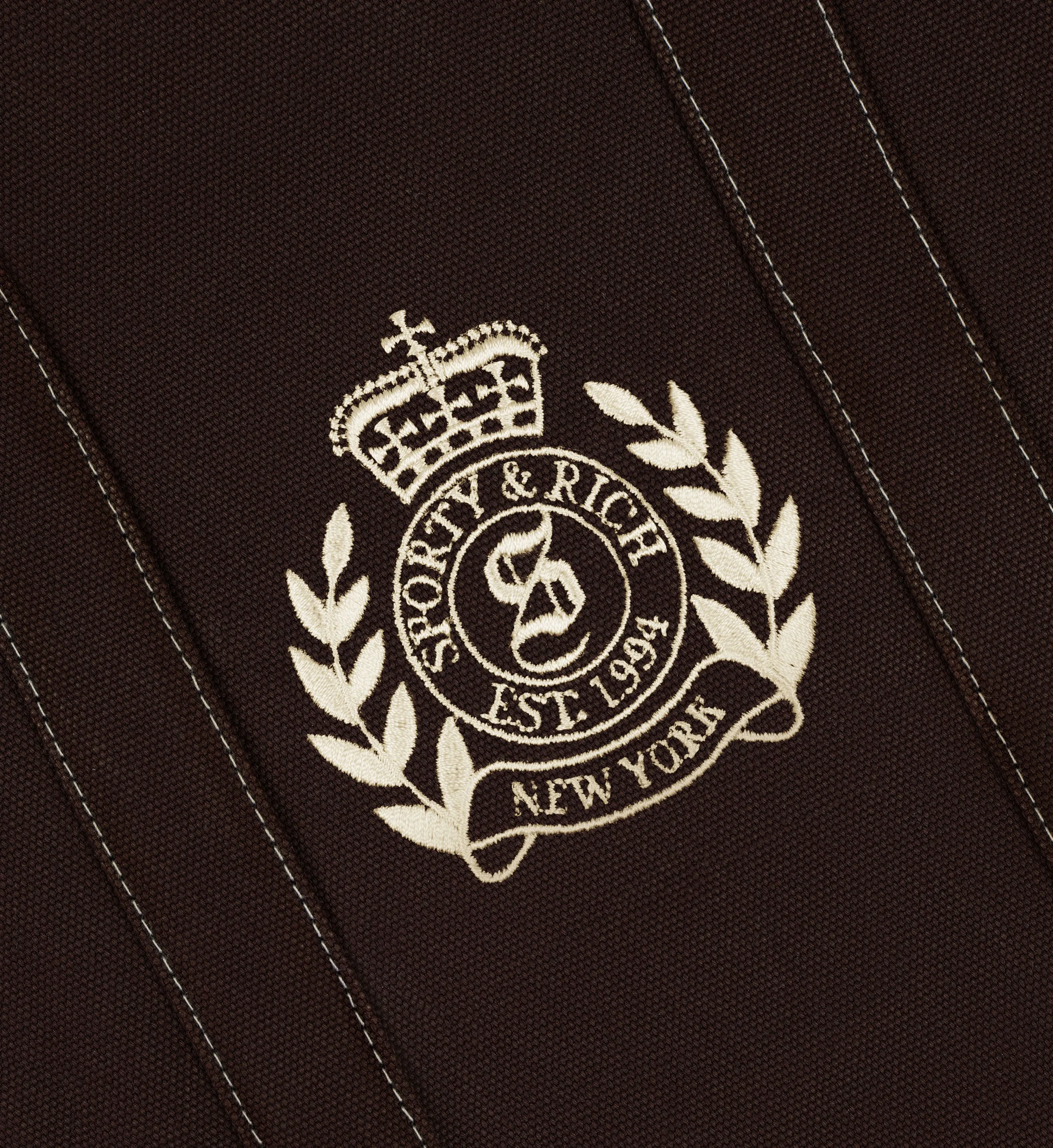 NY Crest Tote Bag - Chocolate/Cream sold by Sporty and Rich product image thumbnail 5