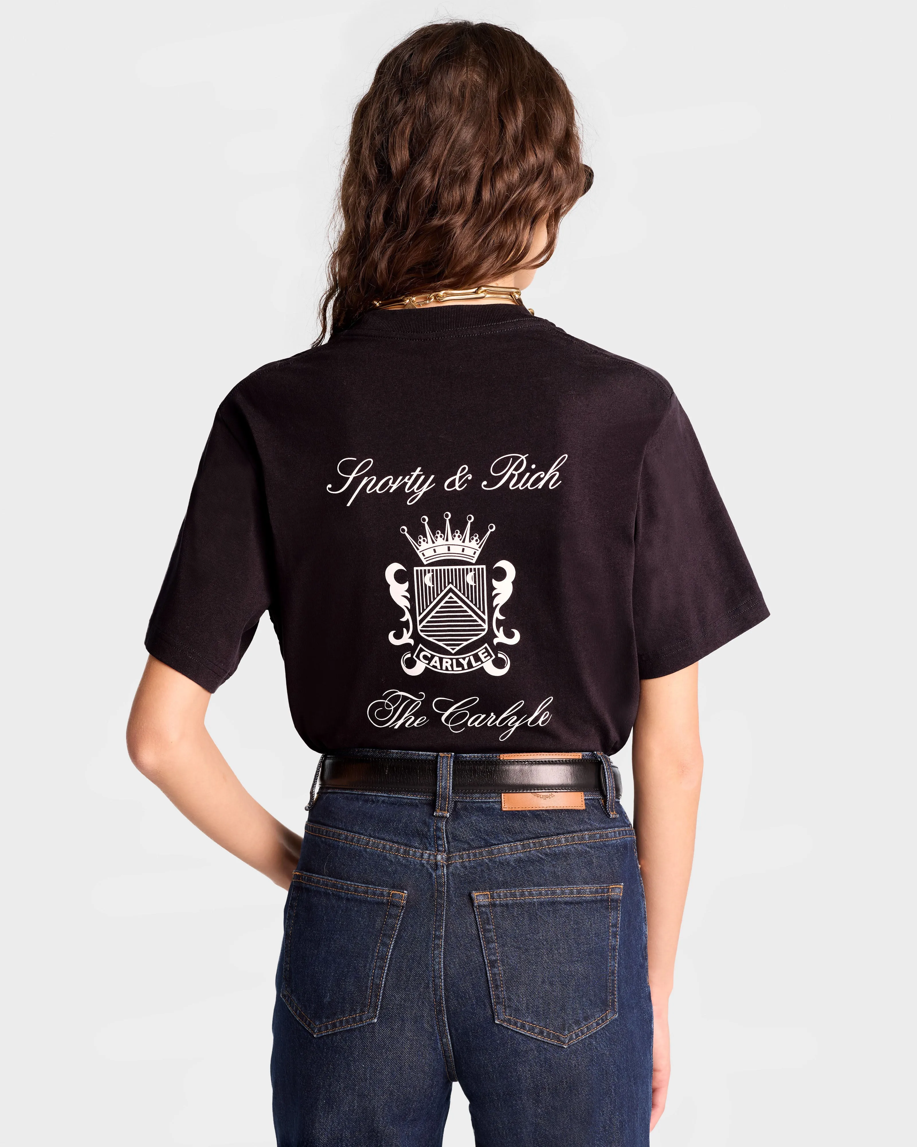 The Carlyle Crest T-Shirt - Black/White sold by Sporty and Rich product image thumbnail 5