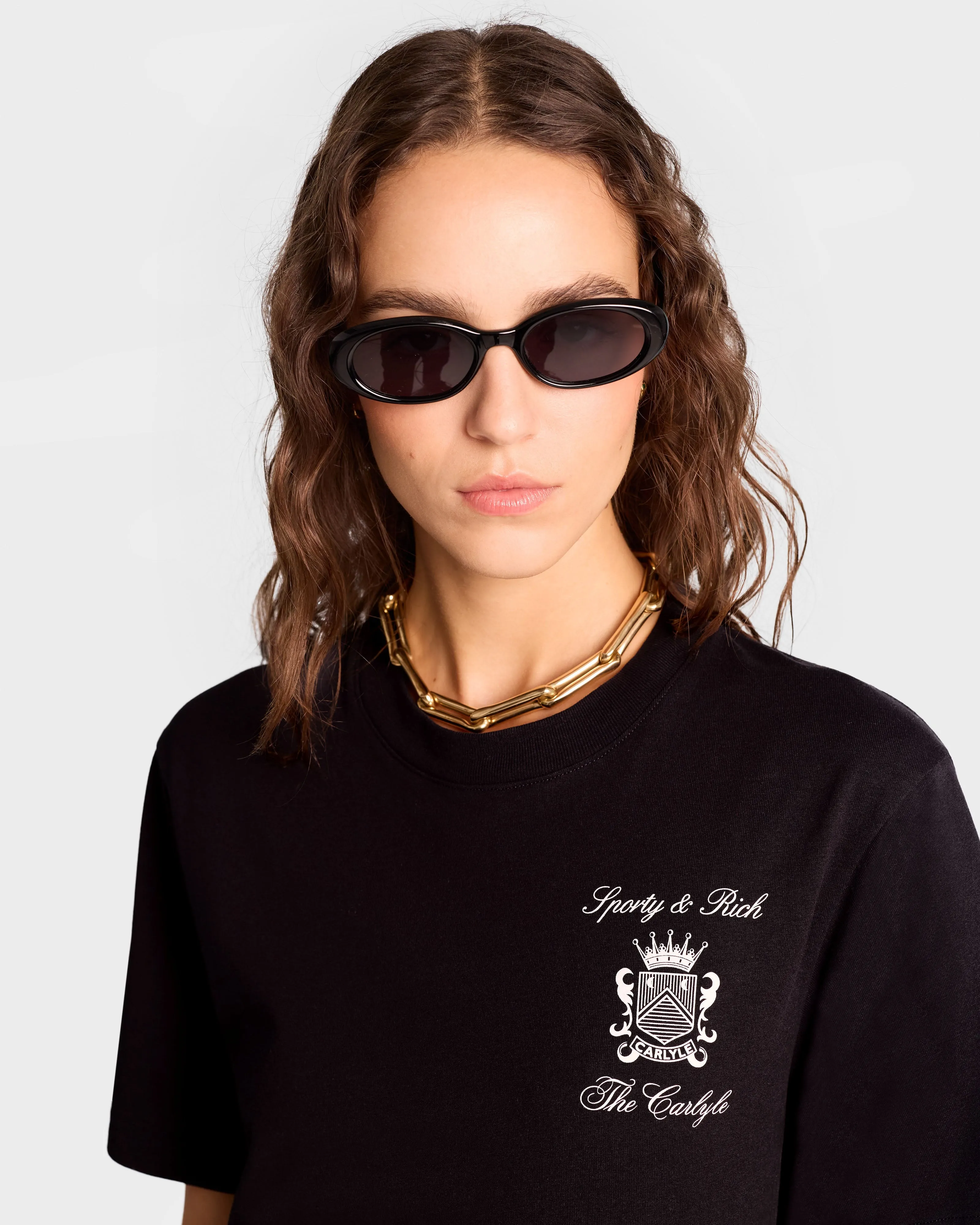The Carlyle Crest T-Shirt - Black/White sold by Sporty and Rich product image thumbnail 4