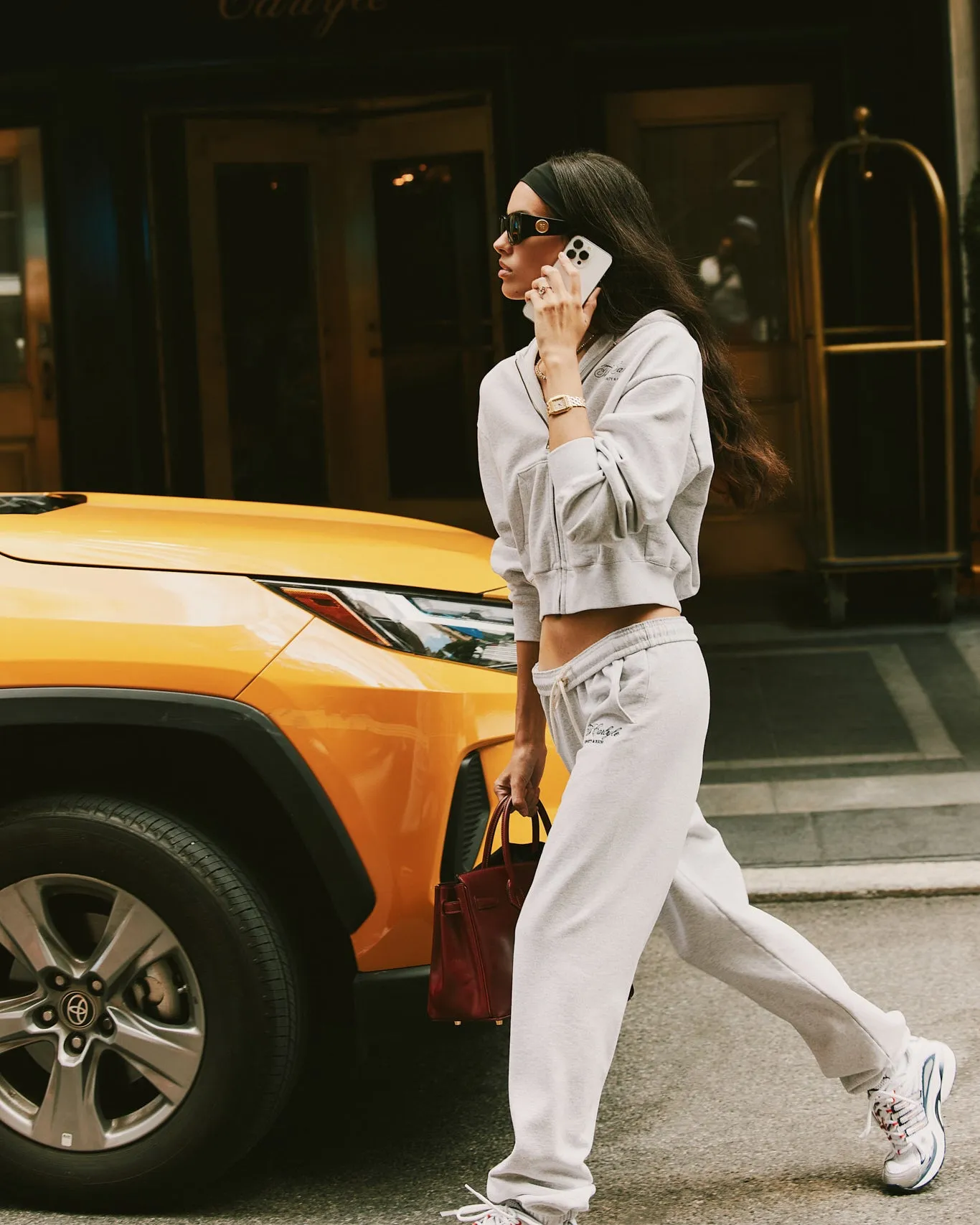 The Carlyle Script Sweatpant - Heather Gray/Forest sold by Sporty and Rich product image thumbnail 2