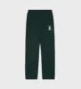 The Carlyle Crest Cashmere Trousers - Forest/White sold by Sporty and Rich