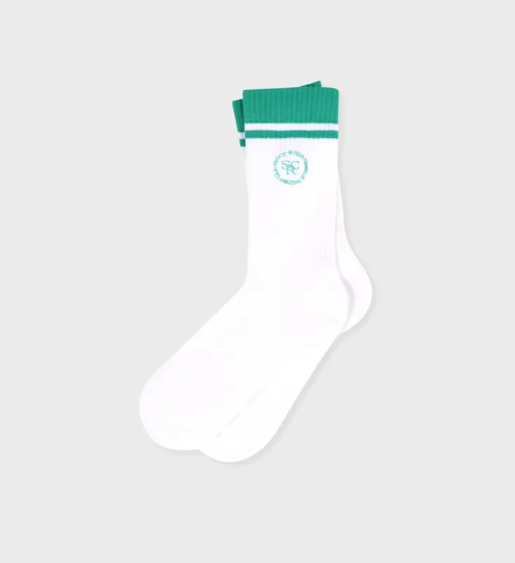 SRHWC Socks - White/Spring Green sold by Sporty and Rich