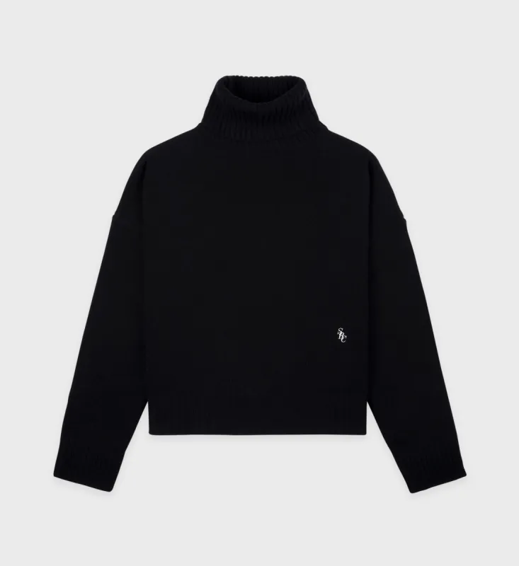 SRC Wool Turtleneck - Black/White sold by Sporty and Rich