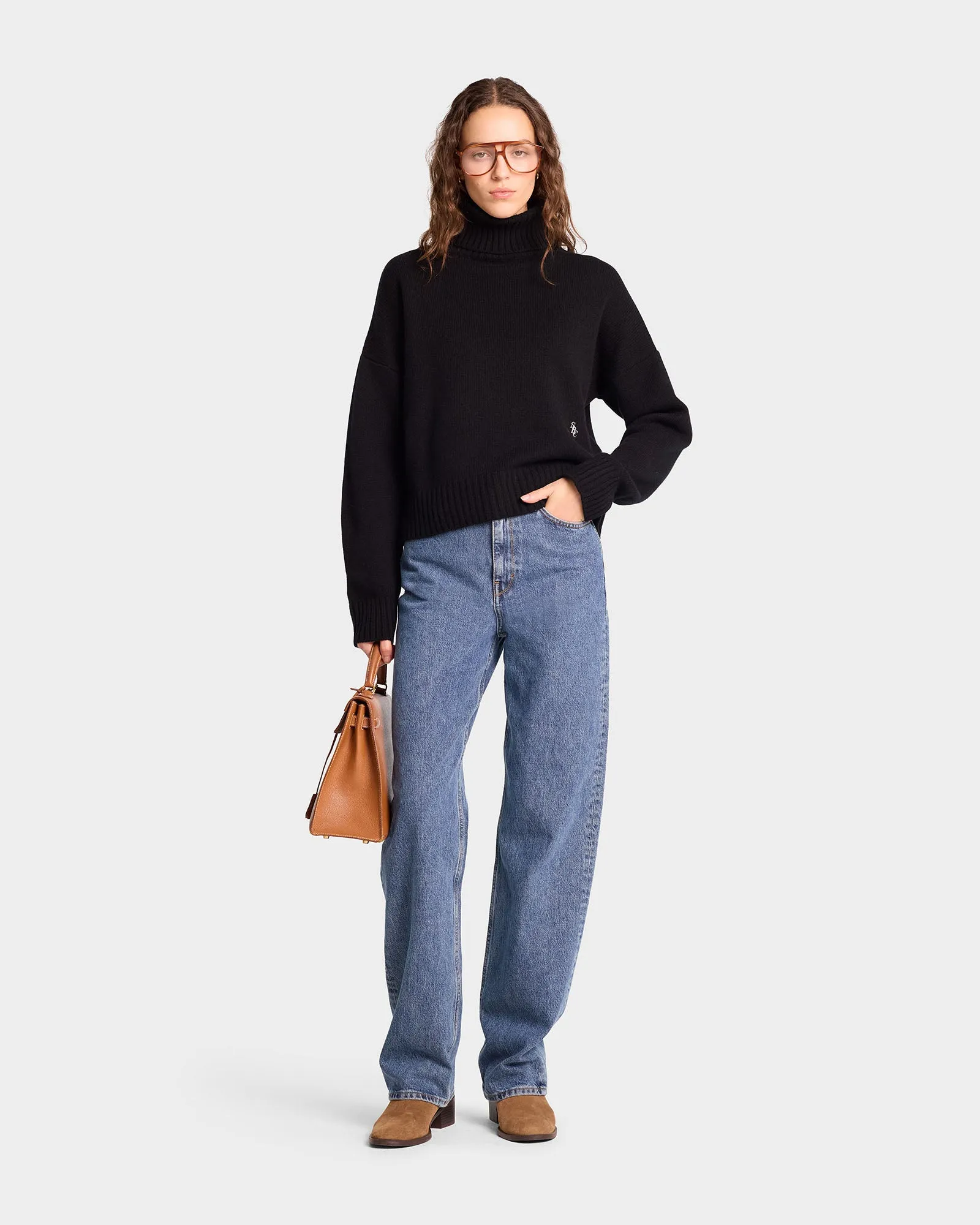 SRC Wool Turtleneck - Black/White sold by Sporty and Rich product image thumbnail 3