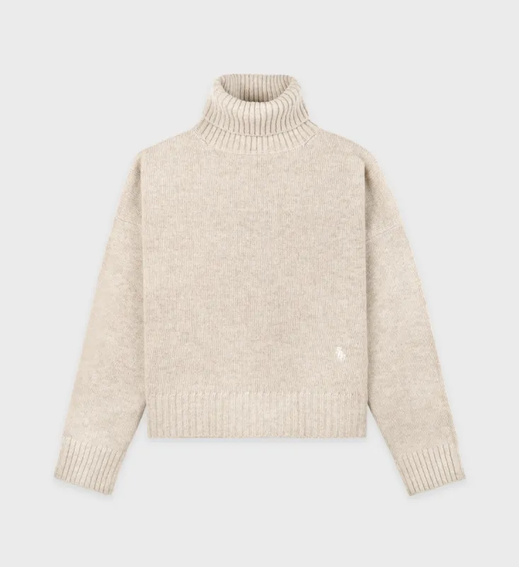 SRC Wool Turtleneck - Cream/White sold by Sporty and Rich