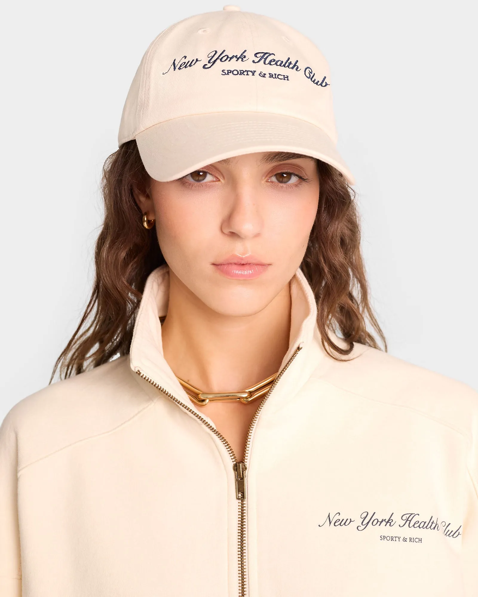 NY Health Club Hat - Cream/Navy sold by Sporty and Rich product image thumbnail 2