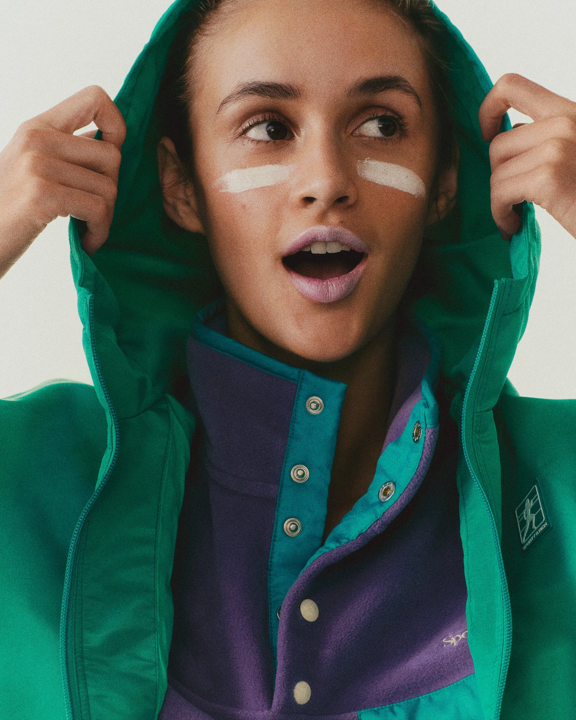 Running Woman Nylon Windbreaker - Spring Green/White sold by Sporty and Rich product image thumbnail 3