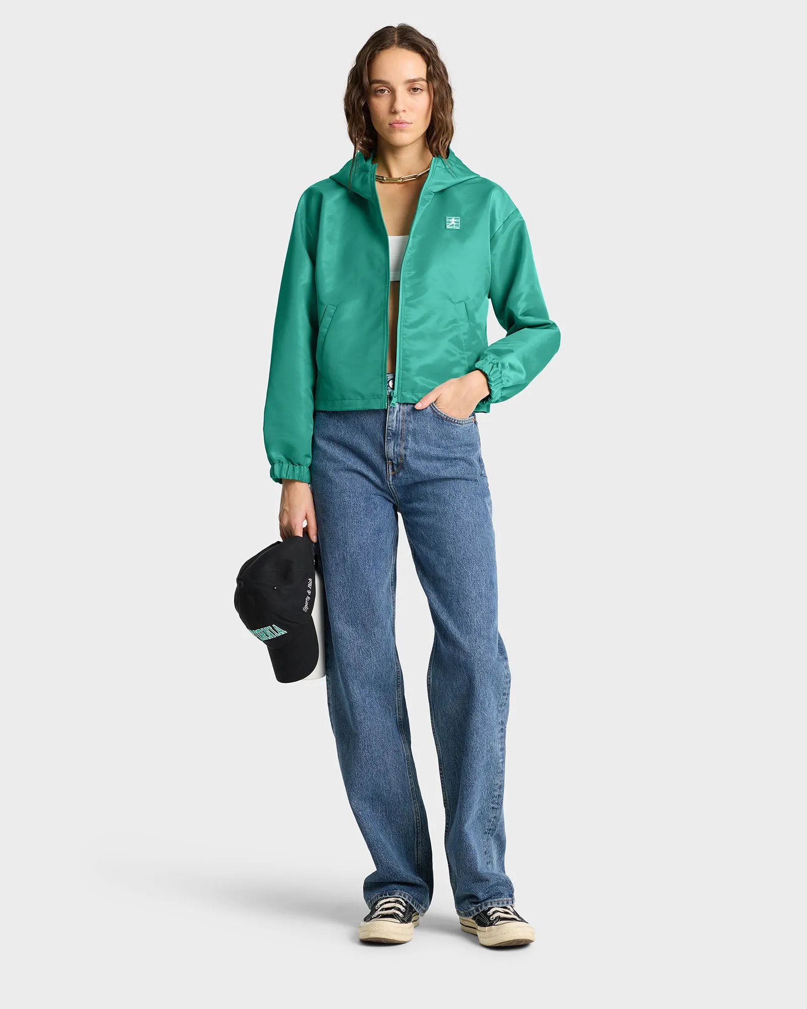 Running Woman Nylon Windbreaker - Spring Green/White sold by Sporty and Rich product image thumbnail 5