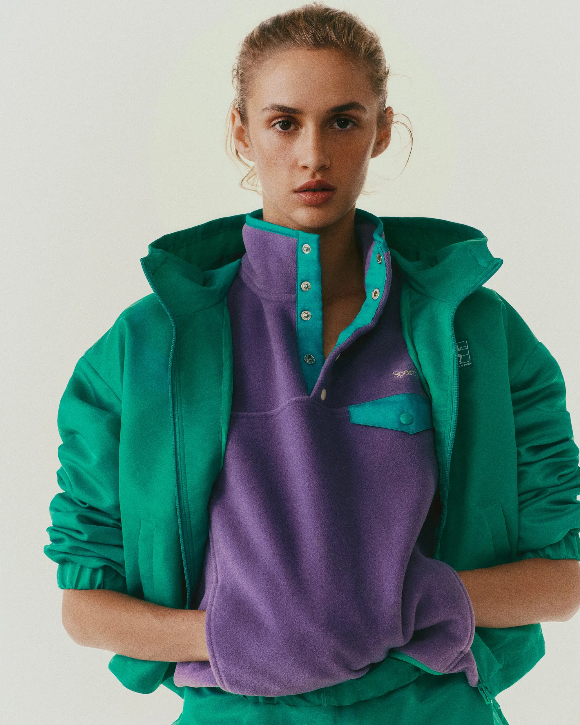 Running Woman Nylon Windbreaker - Spring Green/White sold by Sporty and Rich product image thumbnail 2